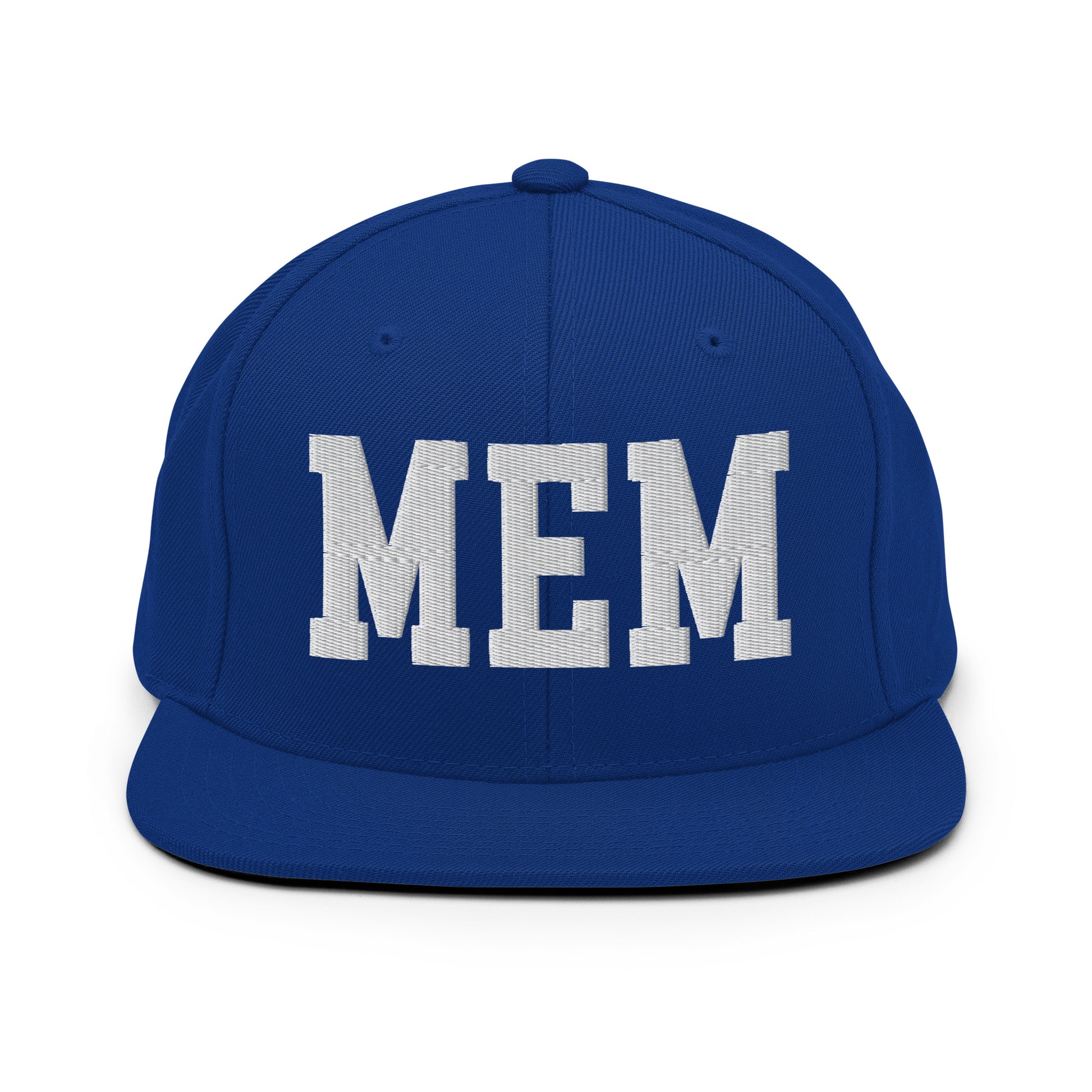 College-Style Classic Snapback Hat • White • MEM Memphis • YHM Designs - Image 11