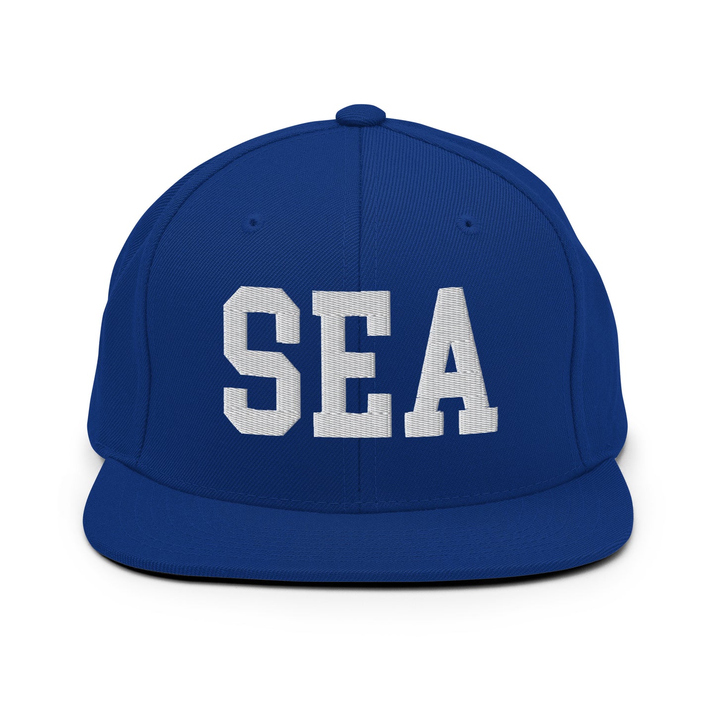 College-Style Classic Snapback Hat • White • SEA Seattle Souvenir • YHM Designs - Image 11