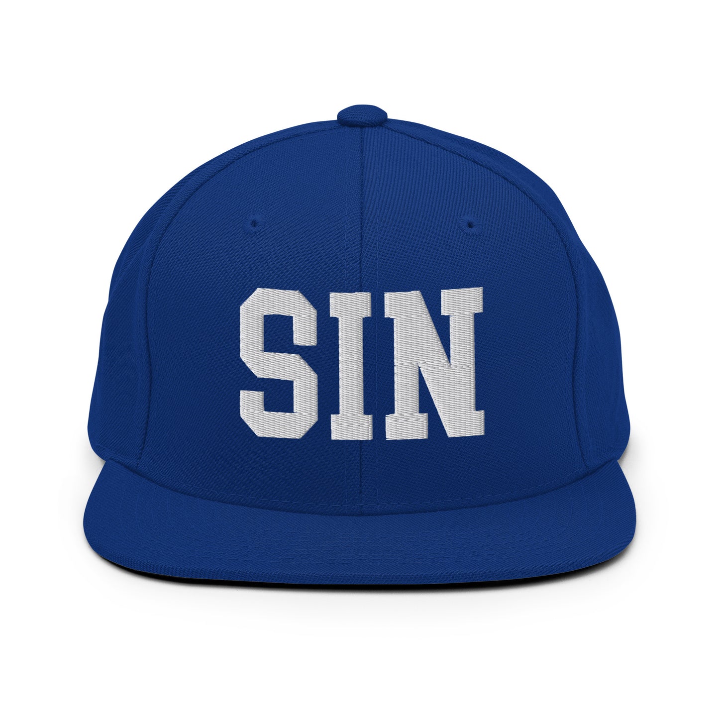 College-Style Classic Snapback Hat • White • SIN Singapore Souvenir • YHM Designs - Image 11