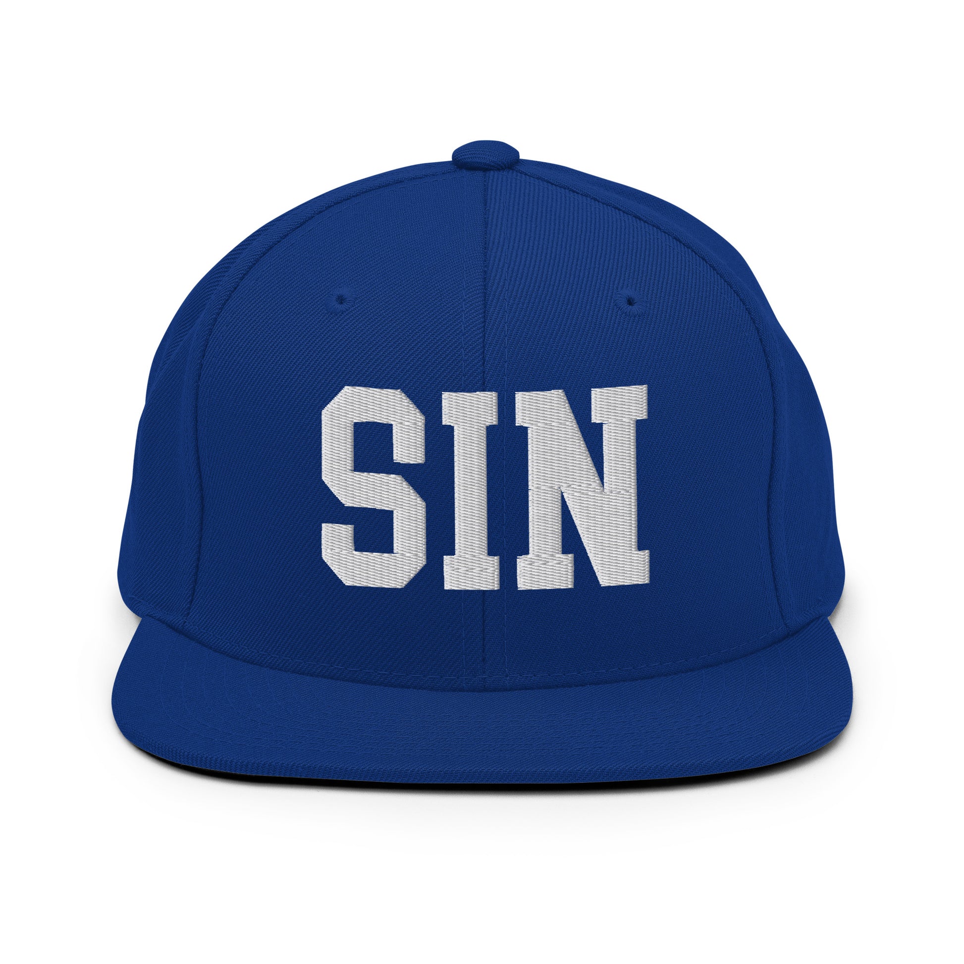 College-Style Classic Snapback Hat • White • SIN Singapore Souvenir • YHM Designs - Image 11