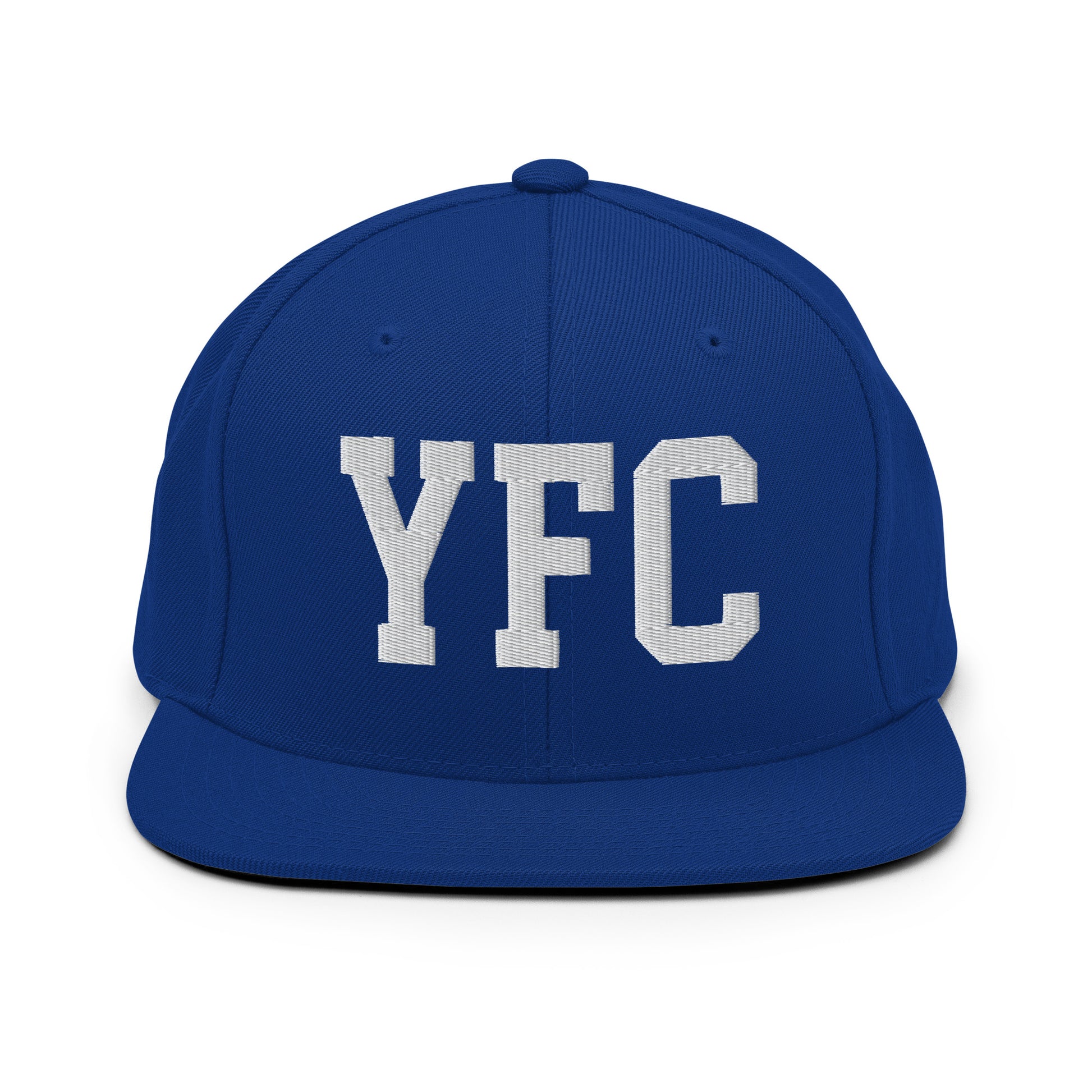 College-Style Classic Snapback Hat • White • YFC Fredericton Souvenir • YHM Designs - Image 11