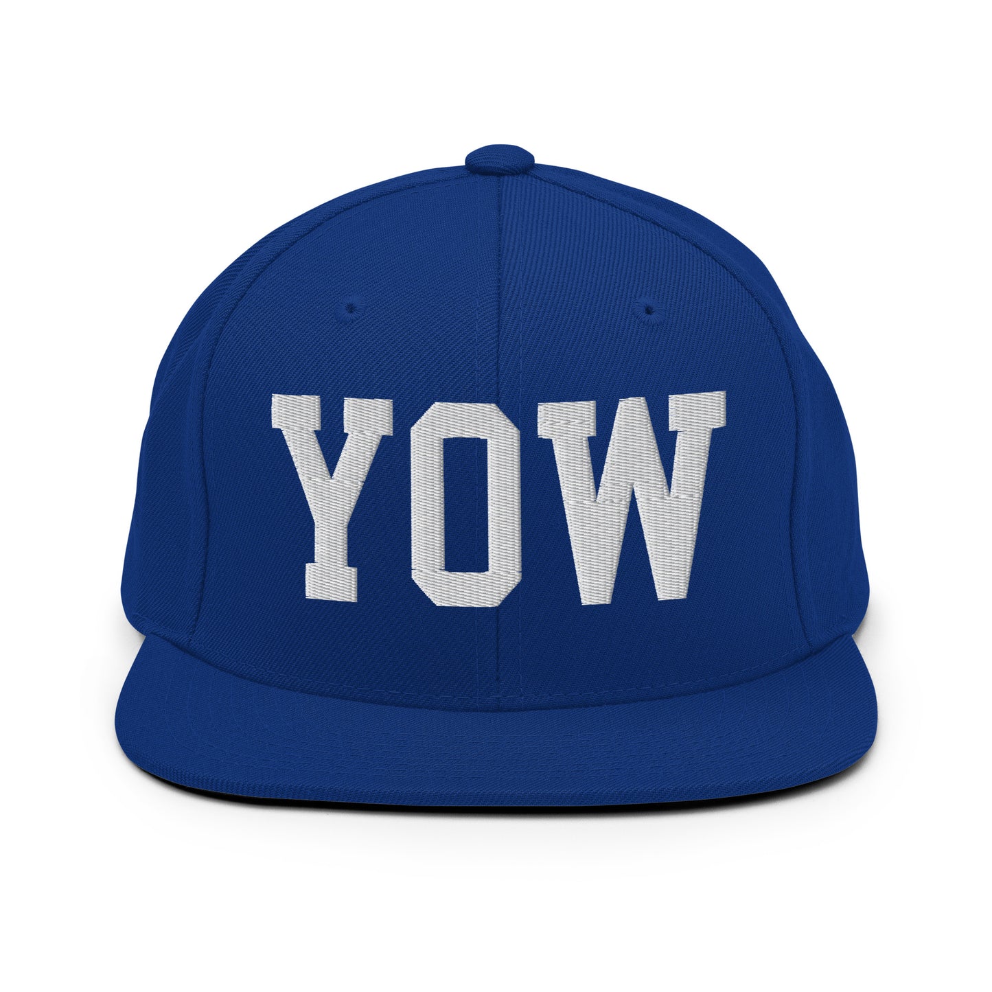 College-Style Classic Snapback Hat • White • YOW Ottawa • YHM Designs - Image 11