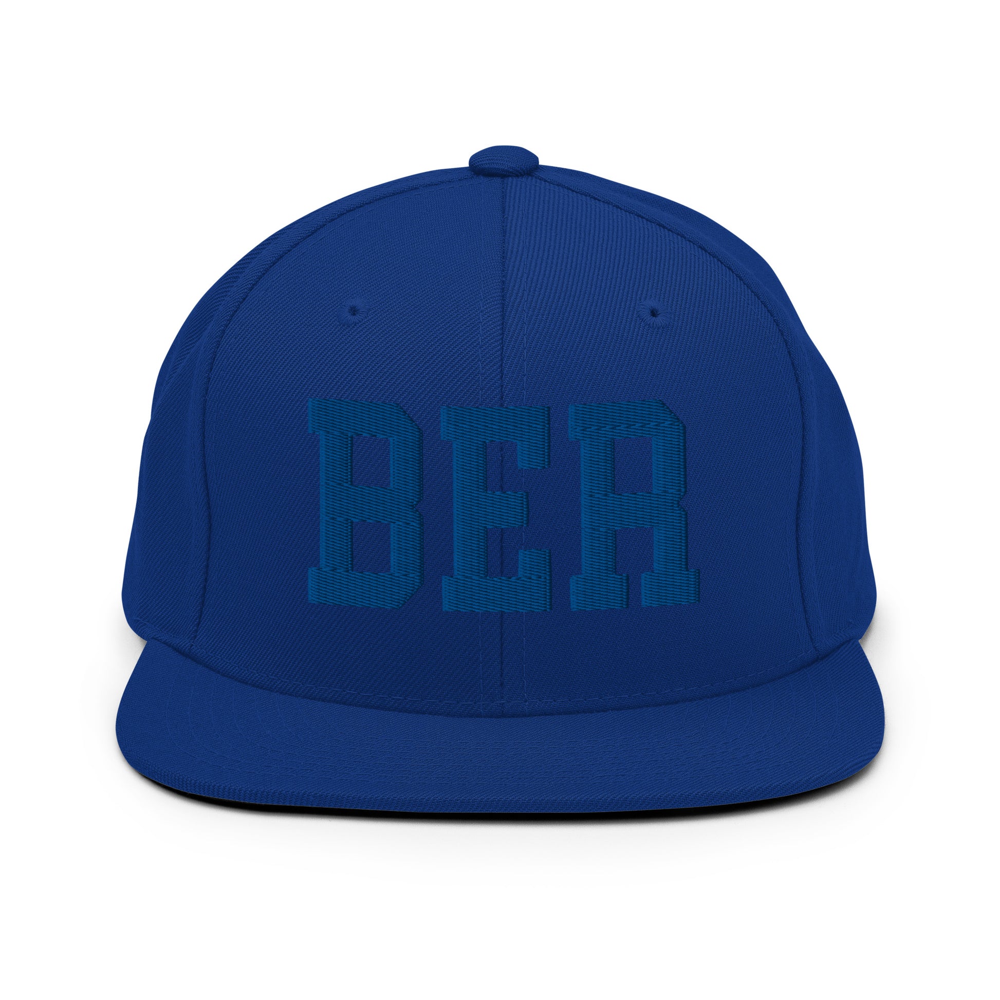 College-Style Classic Snapback Hat • Royal Blue • BER Berlin • YHM Designs - Image 07