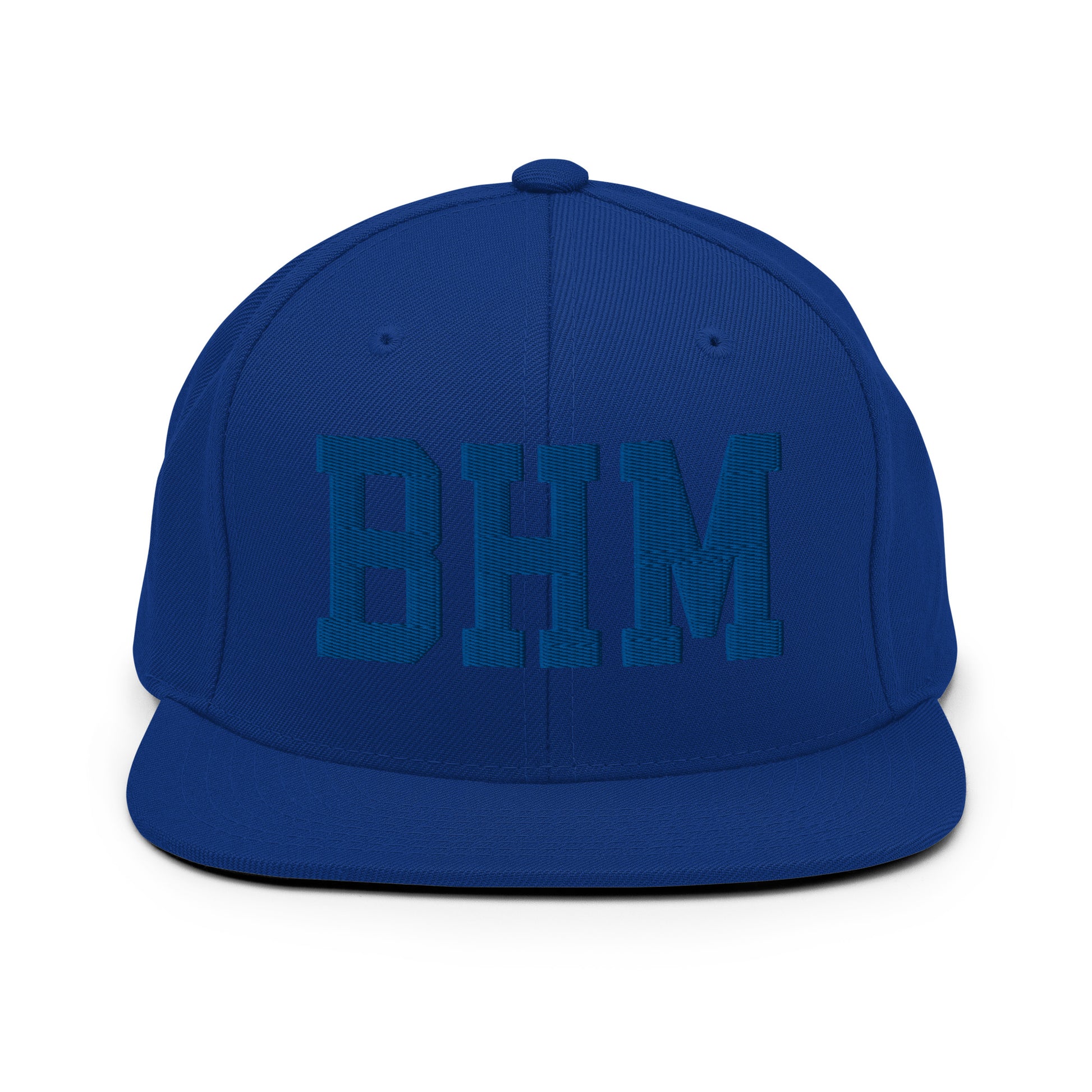 College-Style Classic Snapback Hat • Royal Blue • BHM Birmingham • YHM Designs - Image 07