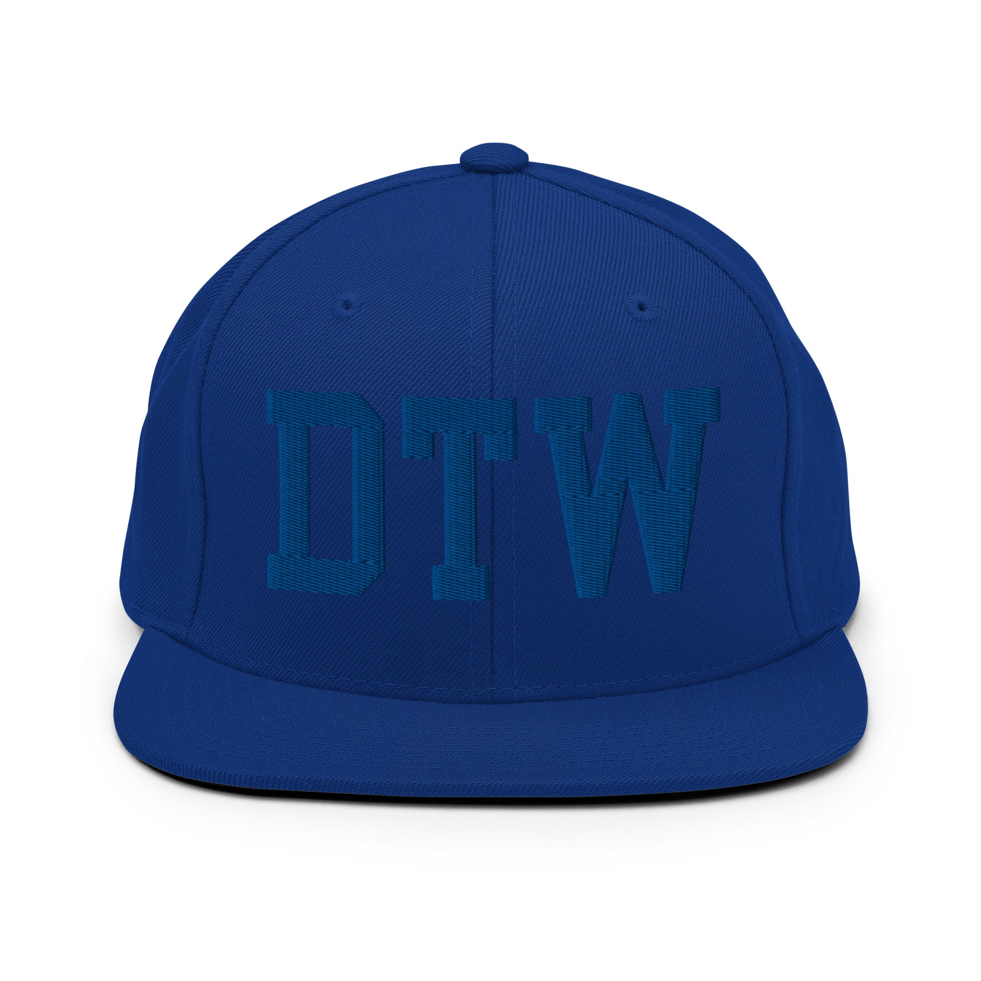 College-Style Classic Snapback Hat • Royal Blue • DTW Detroit • YHM Designs - Image 07