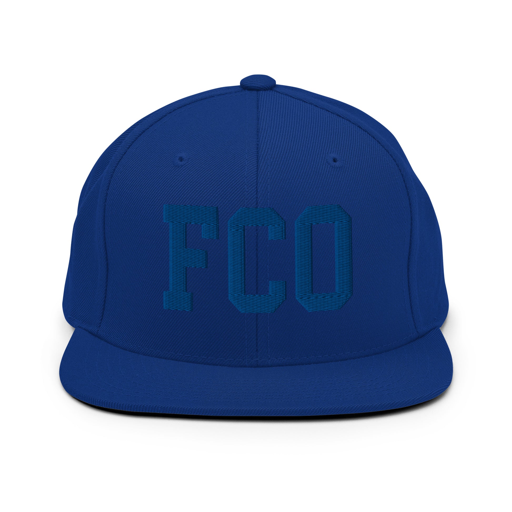 College-Style Classic Snapback Hat • Royal Blue • FCO Rome • YHM Designs - Image 07