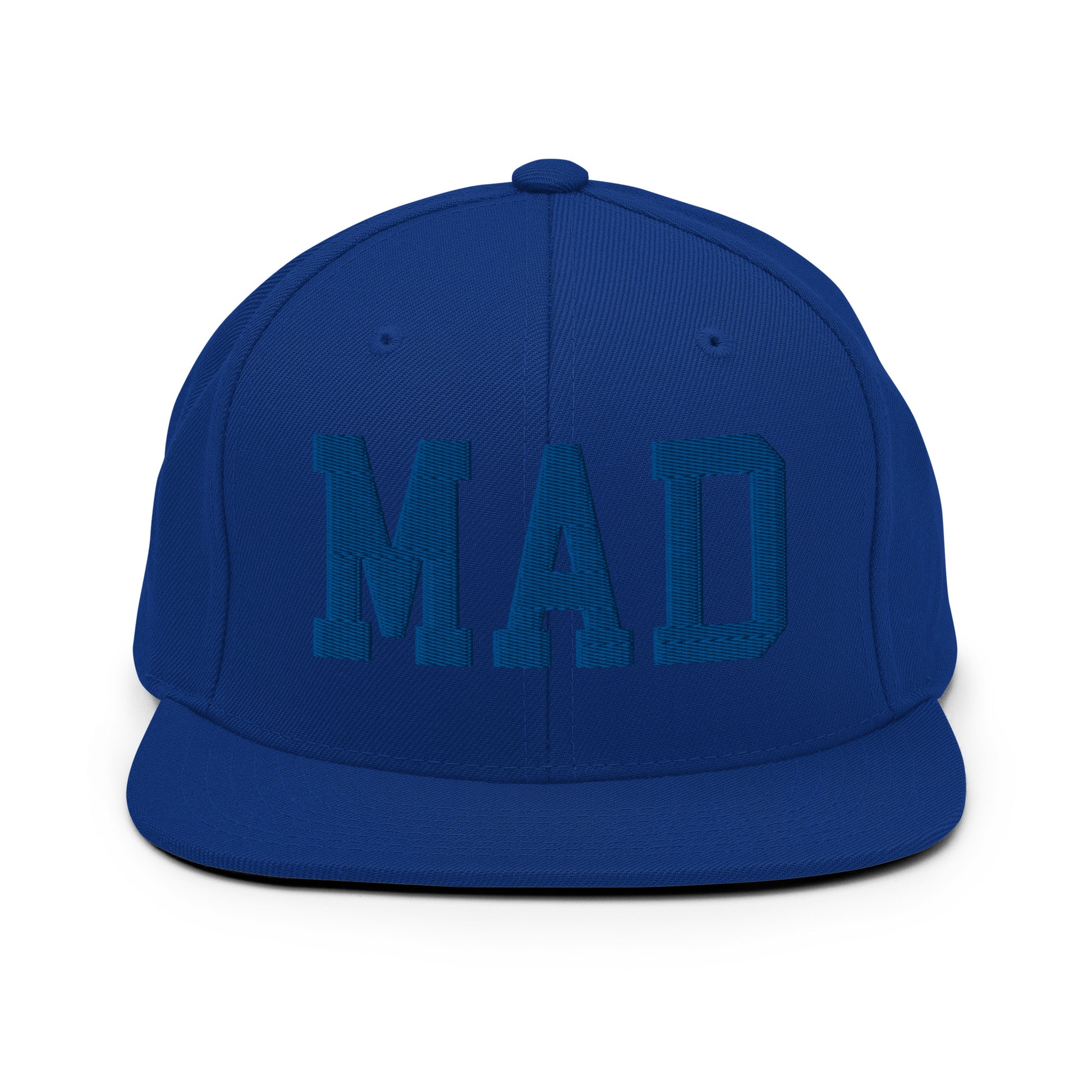 College-Style Classic Snapback Hat • Royal Blue • MAD Madrid • YHM Designs - Image 07