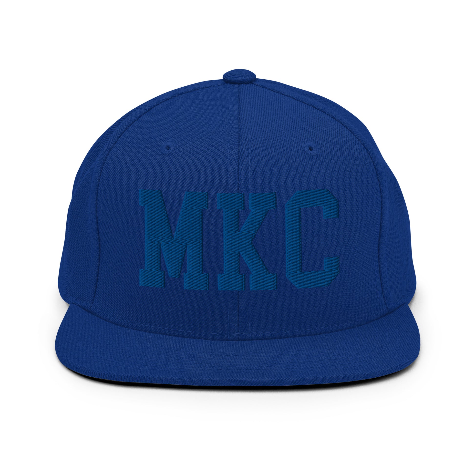 College-Style Classic Snapback Hat • Royal Blue • MKC Kansas City • YHM Designs - Image 07