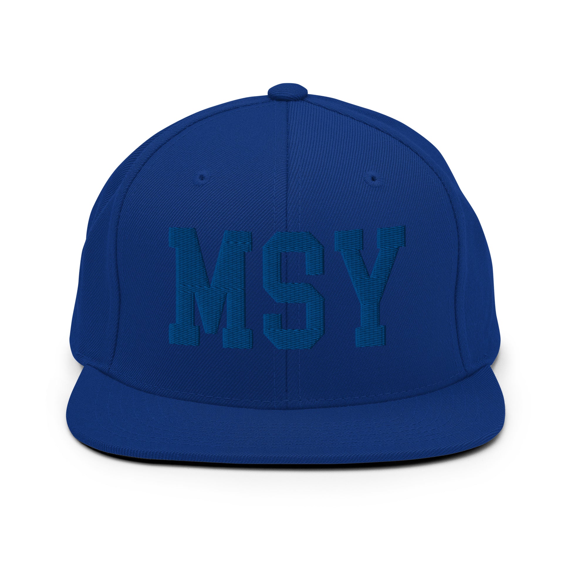 College-Style Classic Snapback Hat • Royal Blue • MSY New Orleans • YHM Designs - Image 07