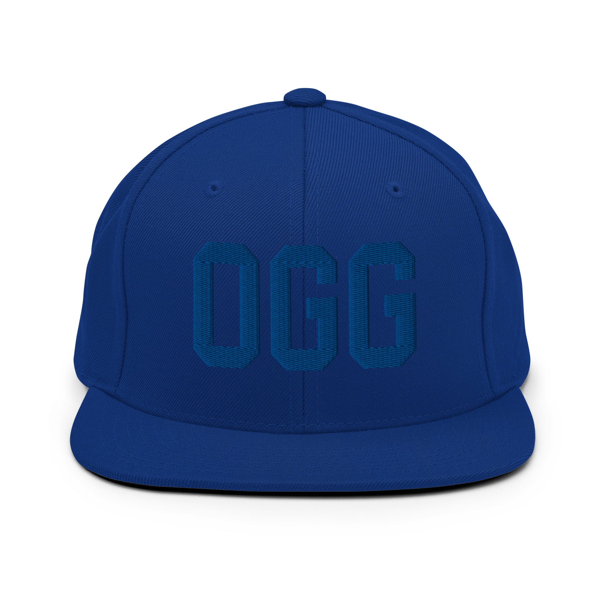 College-Style Classic Snapback Hat • Royal Blue • OGG Maui Souvenir • YHM Designs - Image 07
