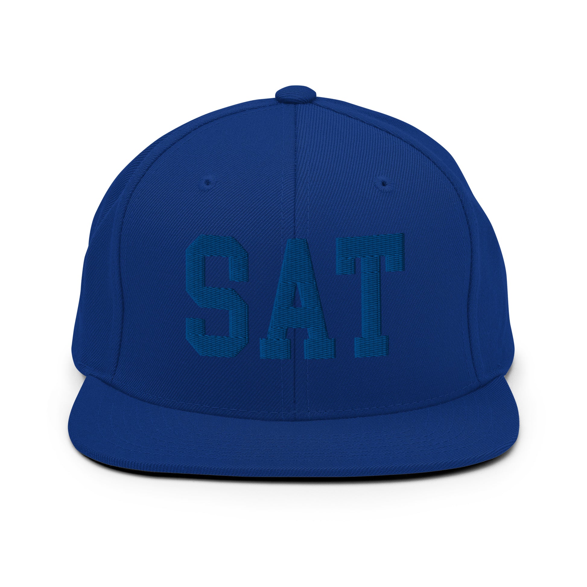 College-Style Classic Snapback Hat • Royal Blue • SAT San Antonio • YHM Designs - Image 07