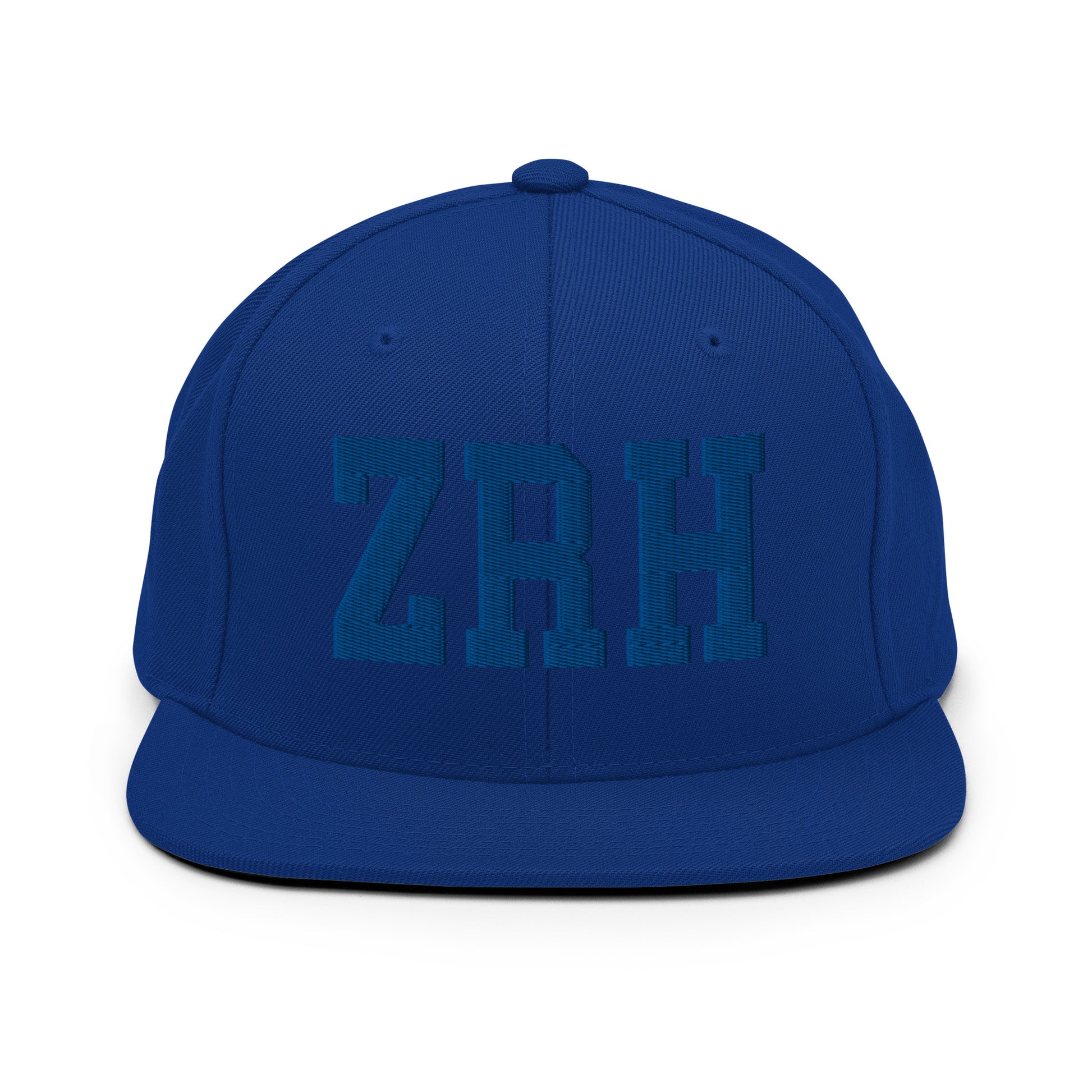College-Style Classic Snapback Hat • Royal Blue • ZRH Zurich • YHM Designs - Image 07