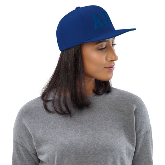 College-Style Classic Snapback Hat • Royal Blue • ABQ Albuquerque • YHM Designs - Image 02