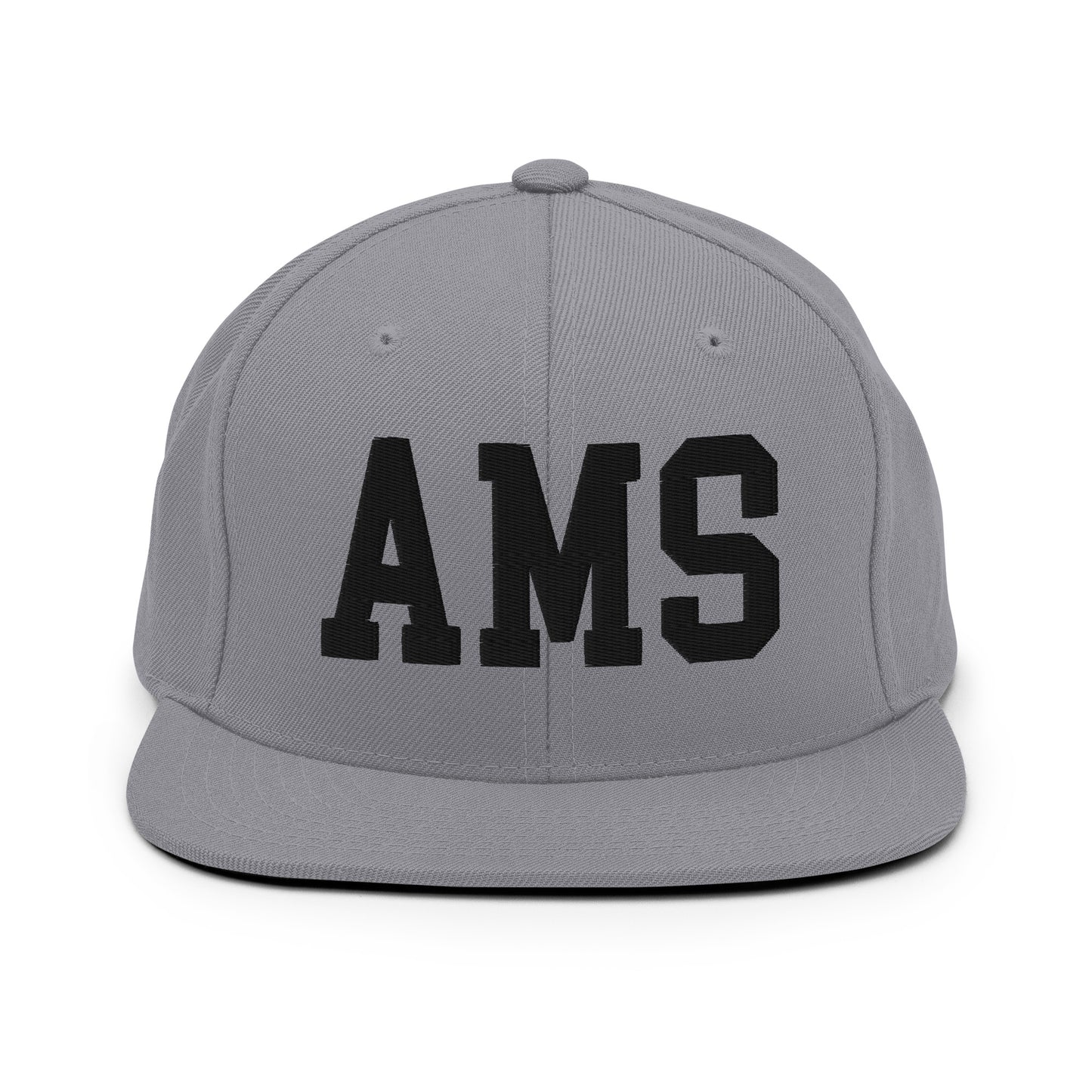 College-Style Classic Snapback Hat • Black • AMS Amsterdam • YHM Designs - Image 19