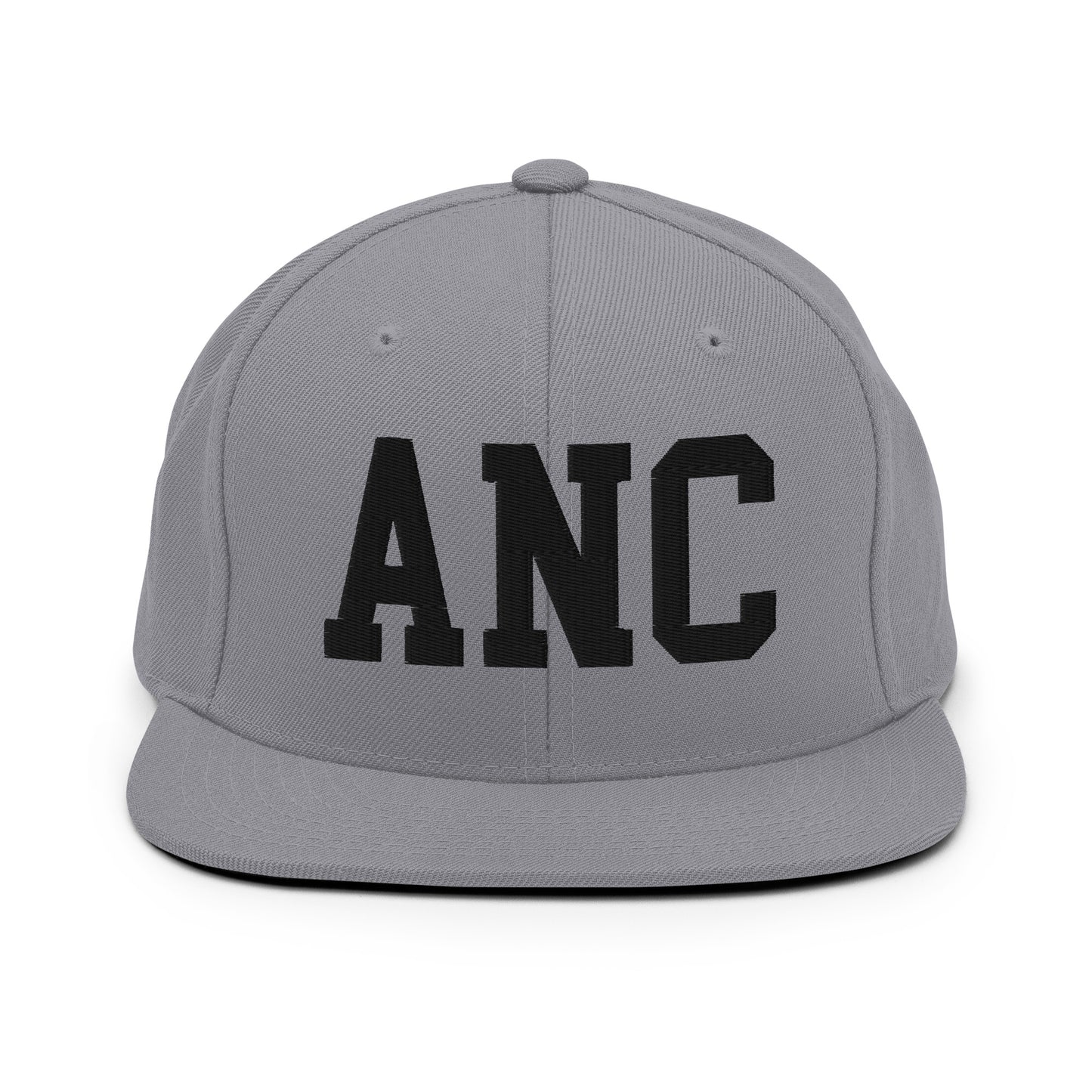 College-Style Classic Snapback Hat • Black • ANC Anchorage Souvenir • YHM Designs - Image 19