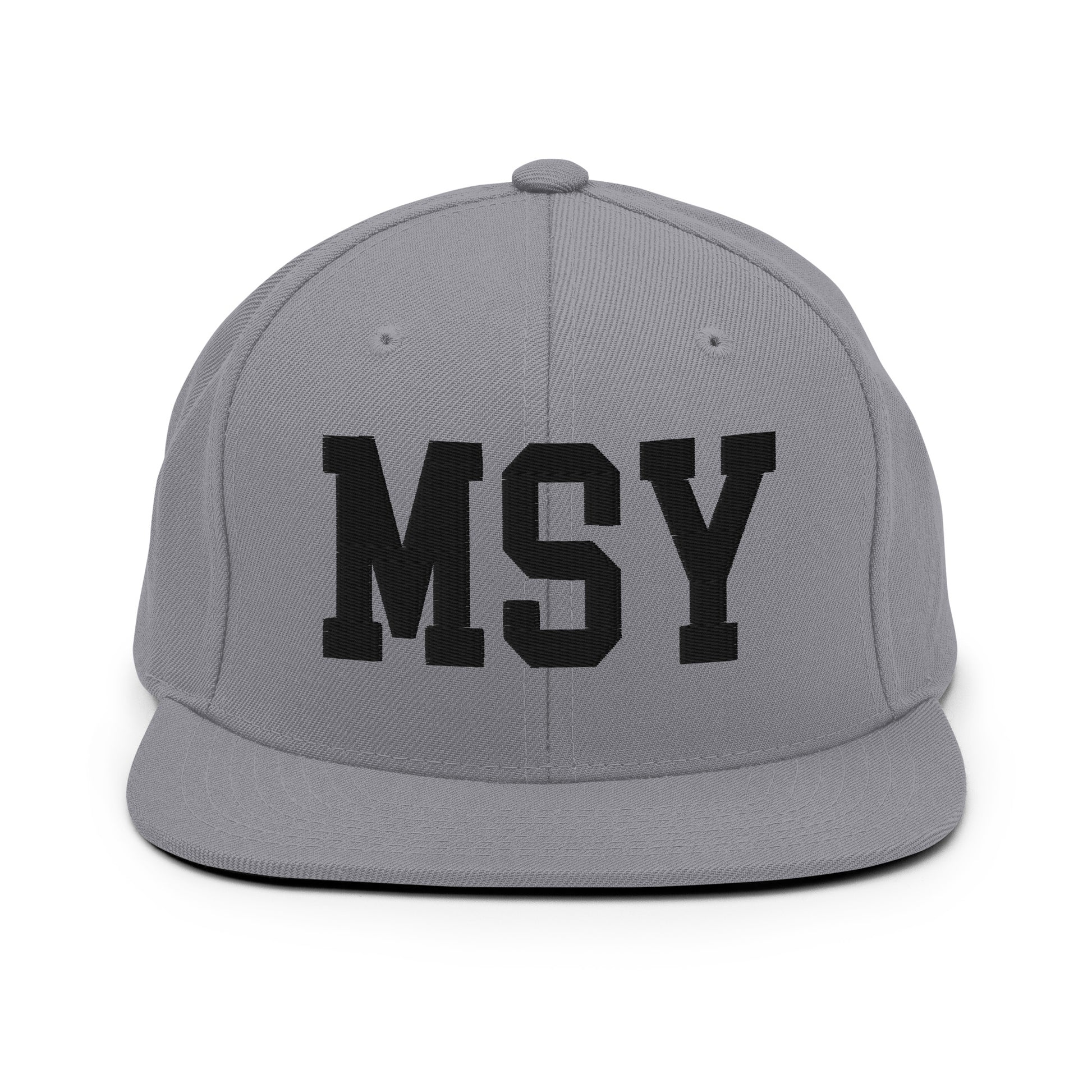 College-Style Classic Snapback Hat • Black • MSY New Orleans Souvenir • YHM Designs - Image 19