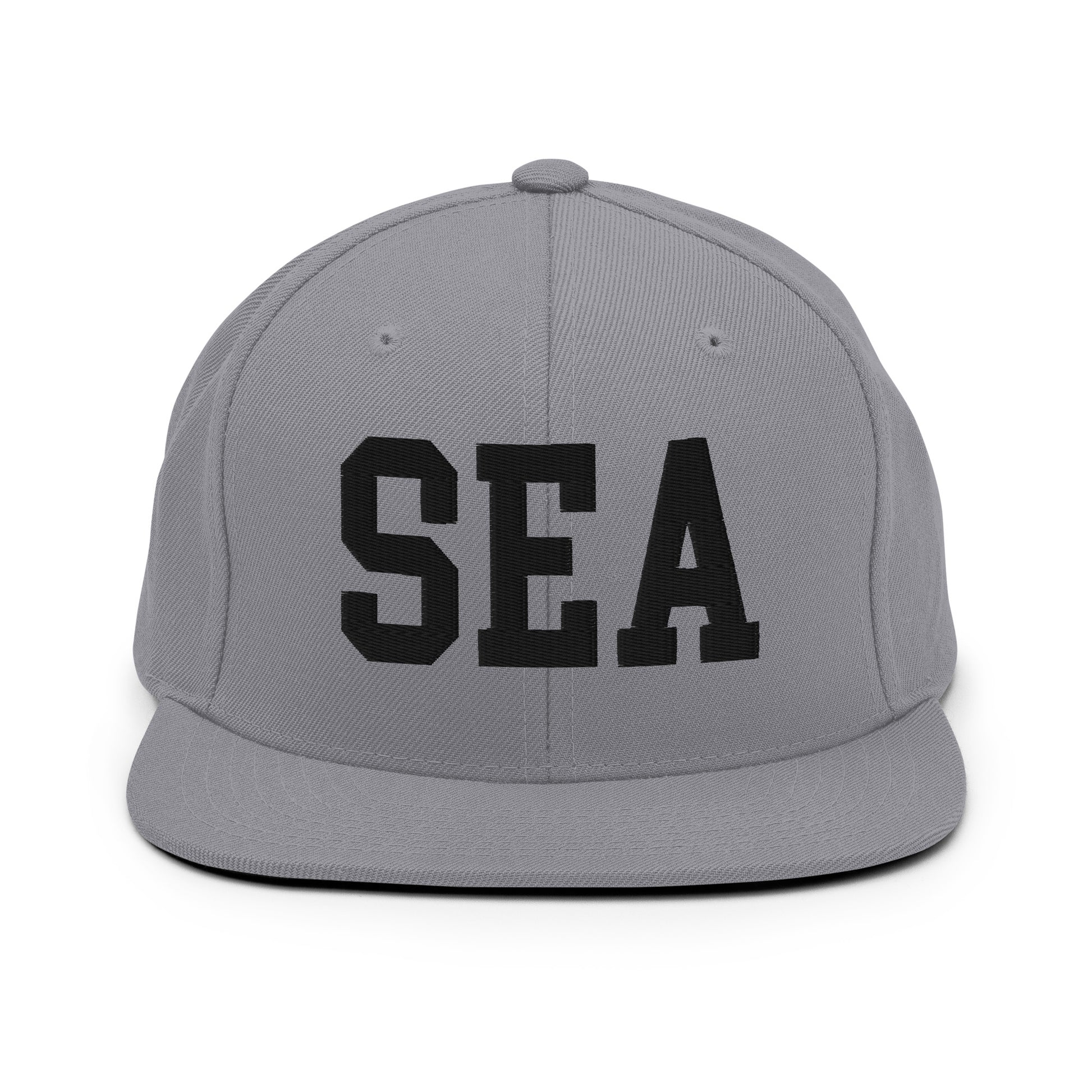 College-Style Classic Snapback Hat • Black • SEA Seattle • YHM Designs - Image 19