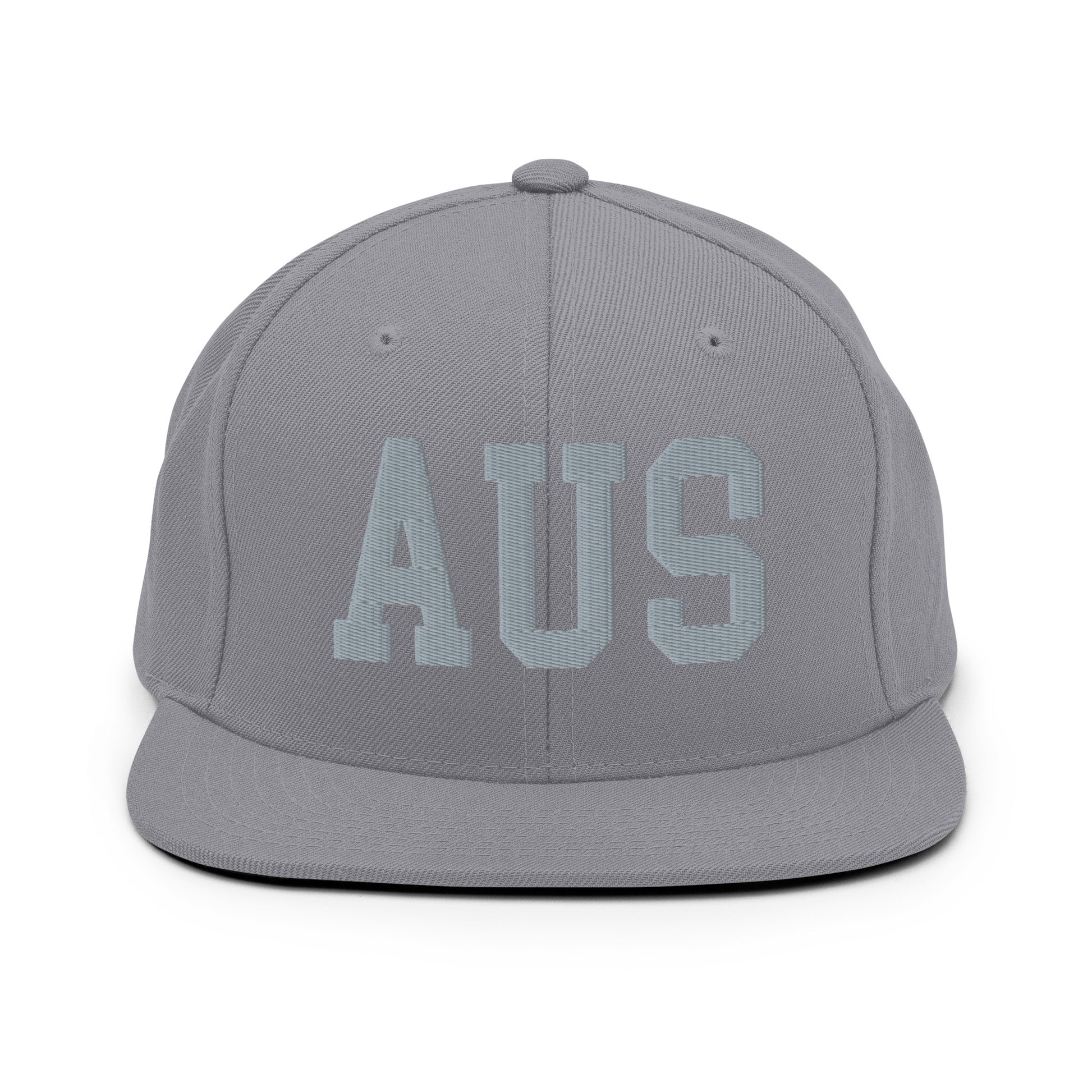 College-Style Classic Snapback Hat • Grey • AUS Austin Souvenir • YHM Designs - Image 14