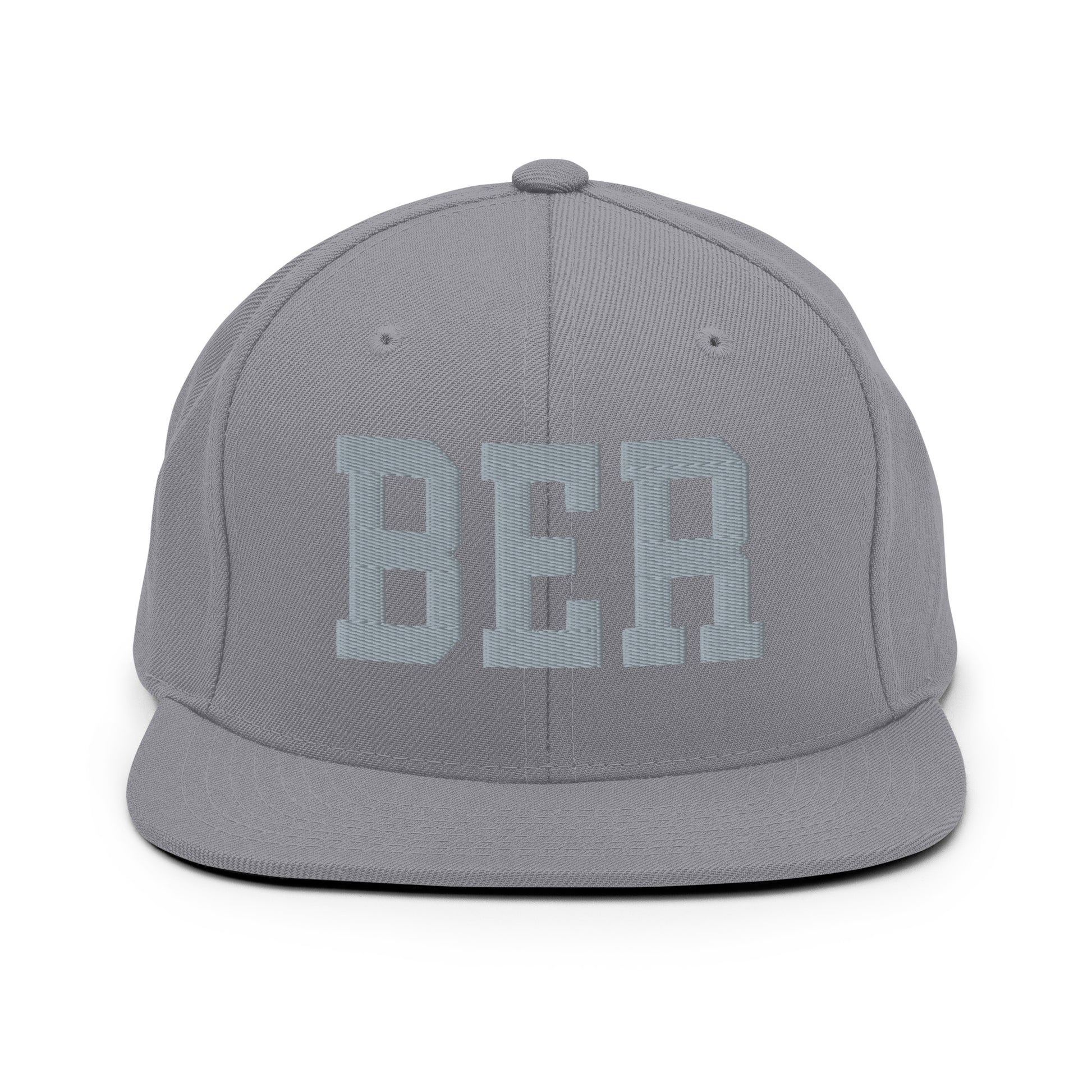 College-Style Classic Snapback Hat • Grey • BER Berlin • YHM Designs - Image 14