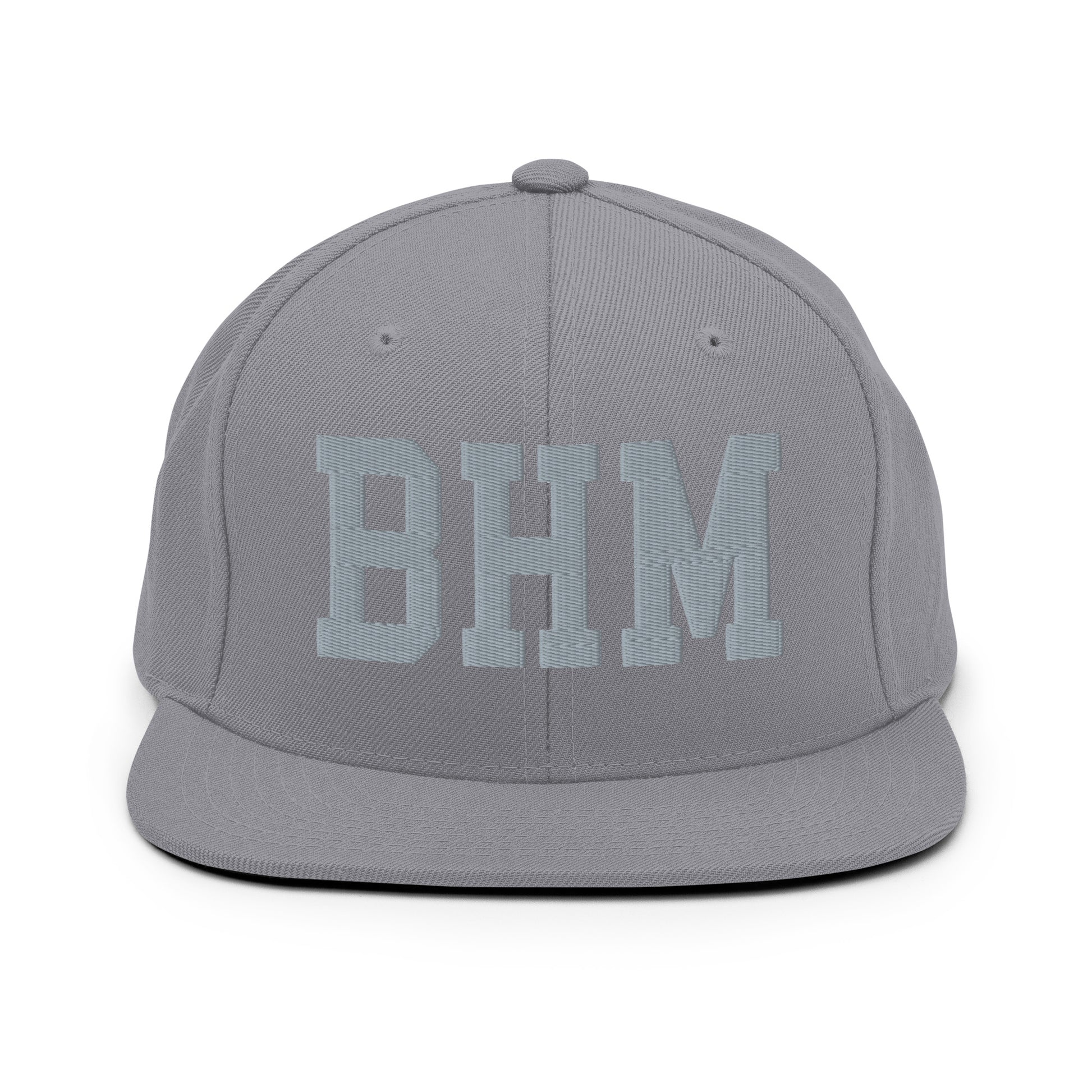 College-Style Classic Snapback Hat • Grey • BHM Birmingham • YHM Designs - Image 14