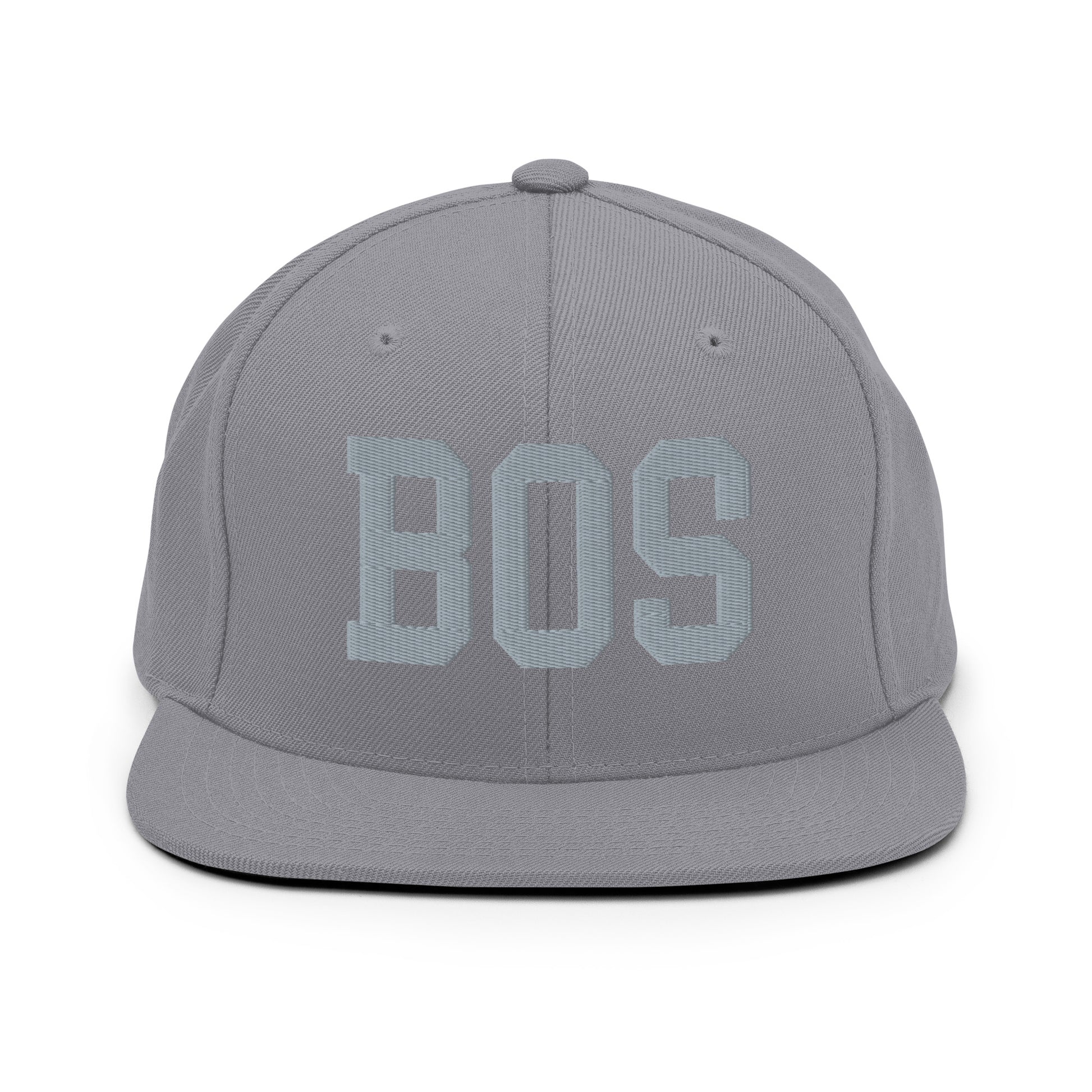 College-Style Classic Snapback Hat • Grey • BOS Boston • YHM Designs - Image 14