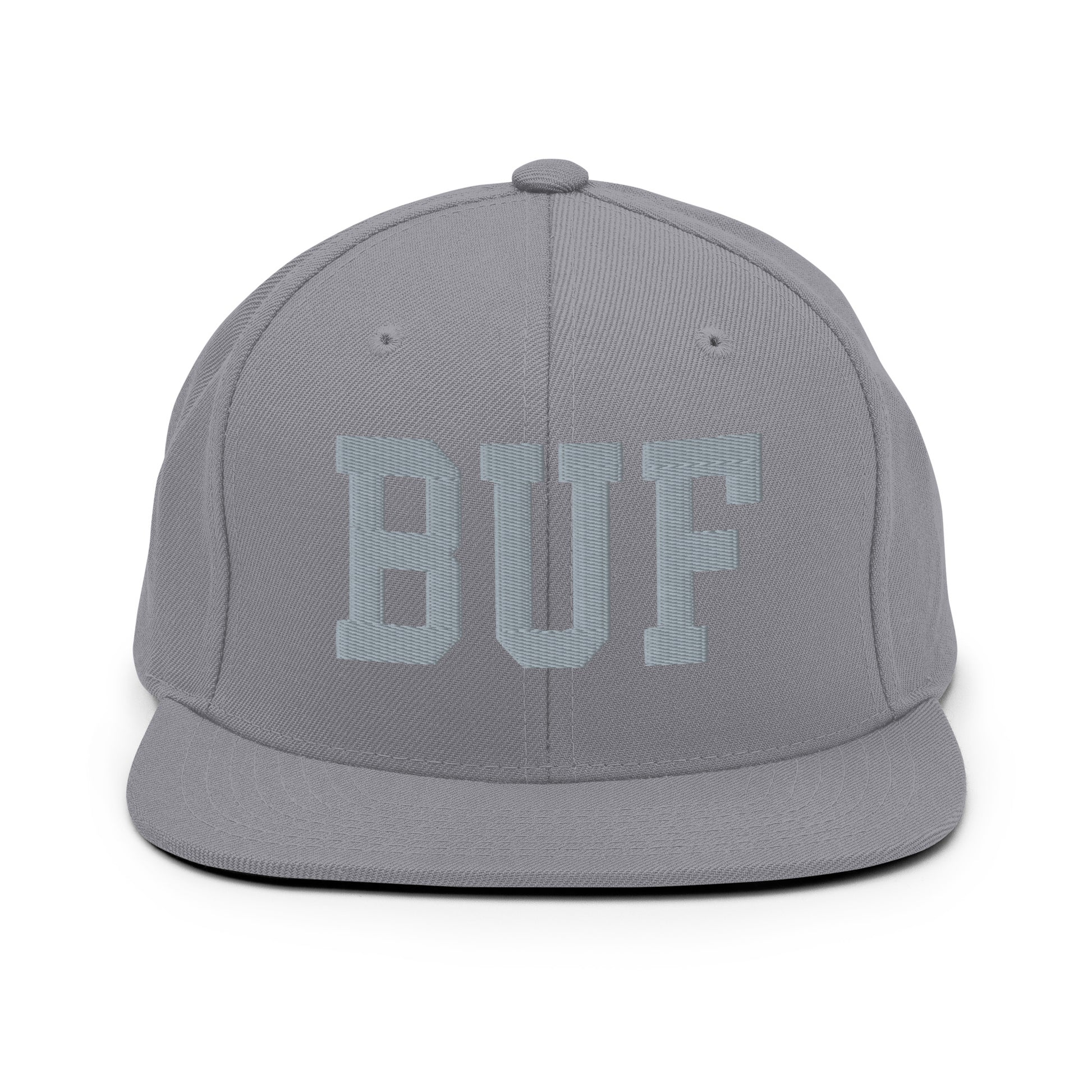 College-Style Classic Snapback Hat • Grey • BUF Buffalo Souvenir • YHM Designs - Image 14