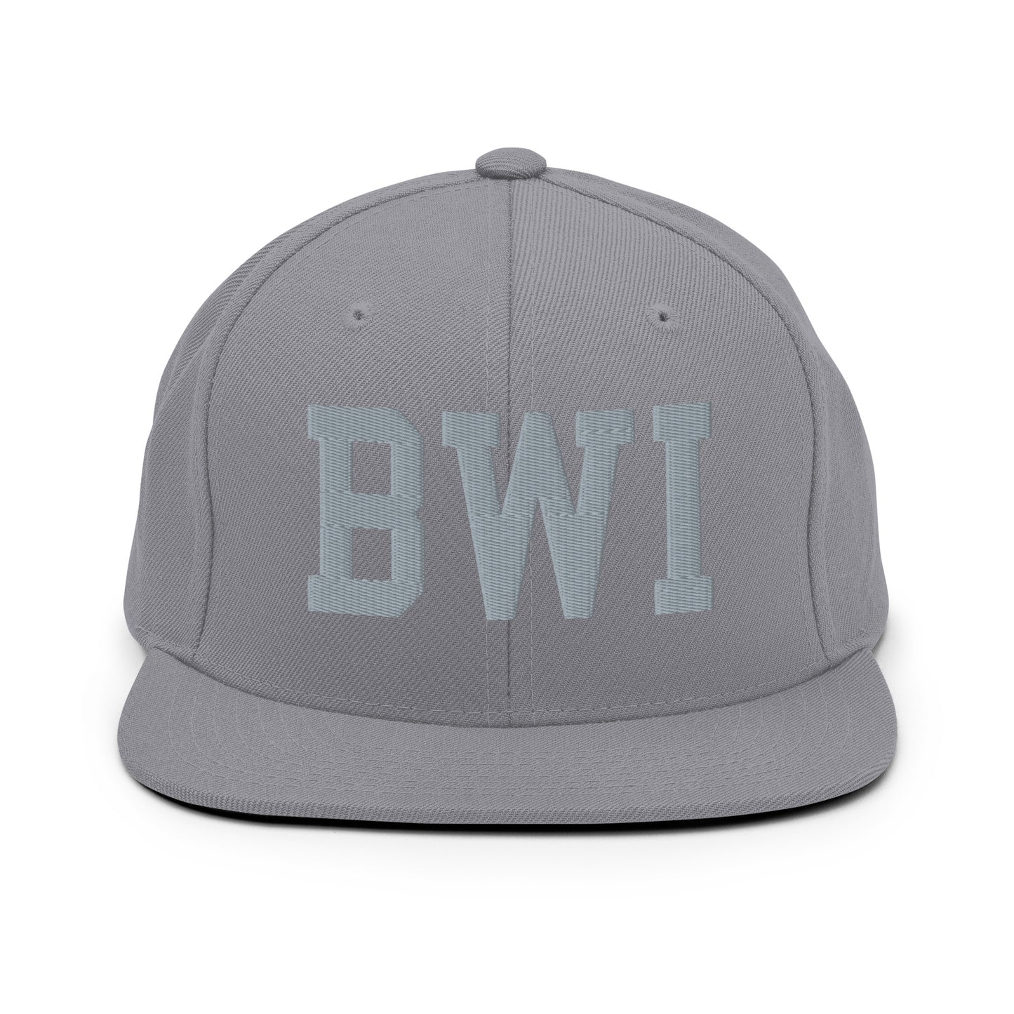 College-Style Classic Snapback Hat • Grey • BWI Baltimore • YHM Designs - Image 14