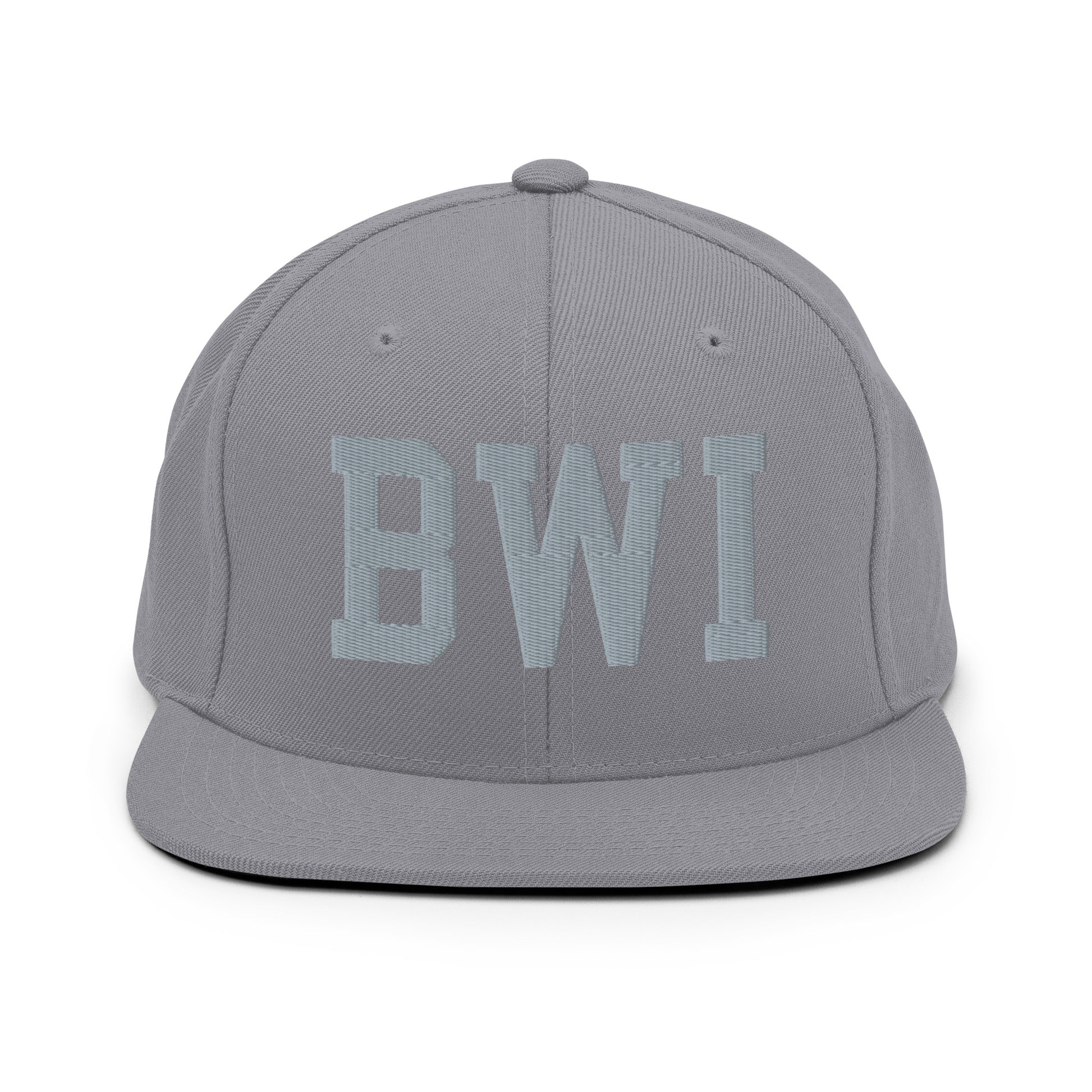 College-Style Classic Snapback Hat • Grey • BWI Baltimore • YHM Designs - Image 14