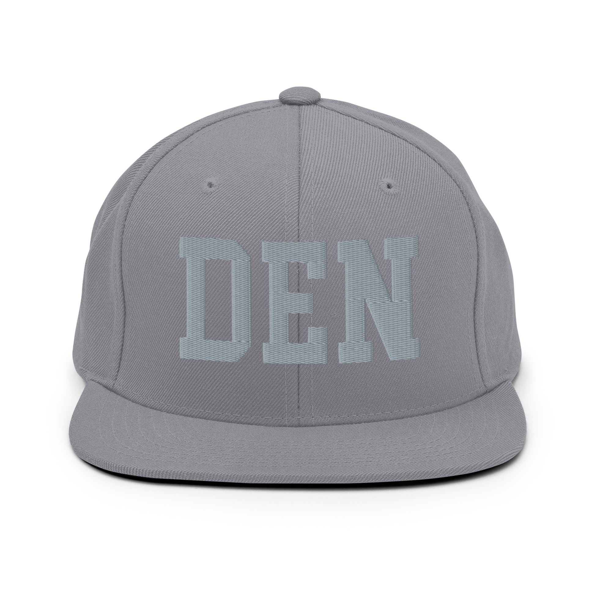 College-Style Classic Snapback Hat • Grey • DEN Denver • YHM Designs - Image 14