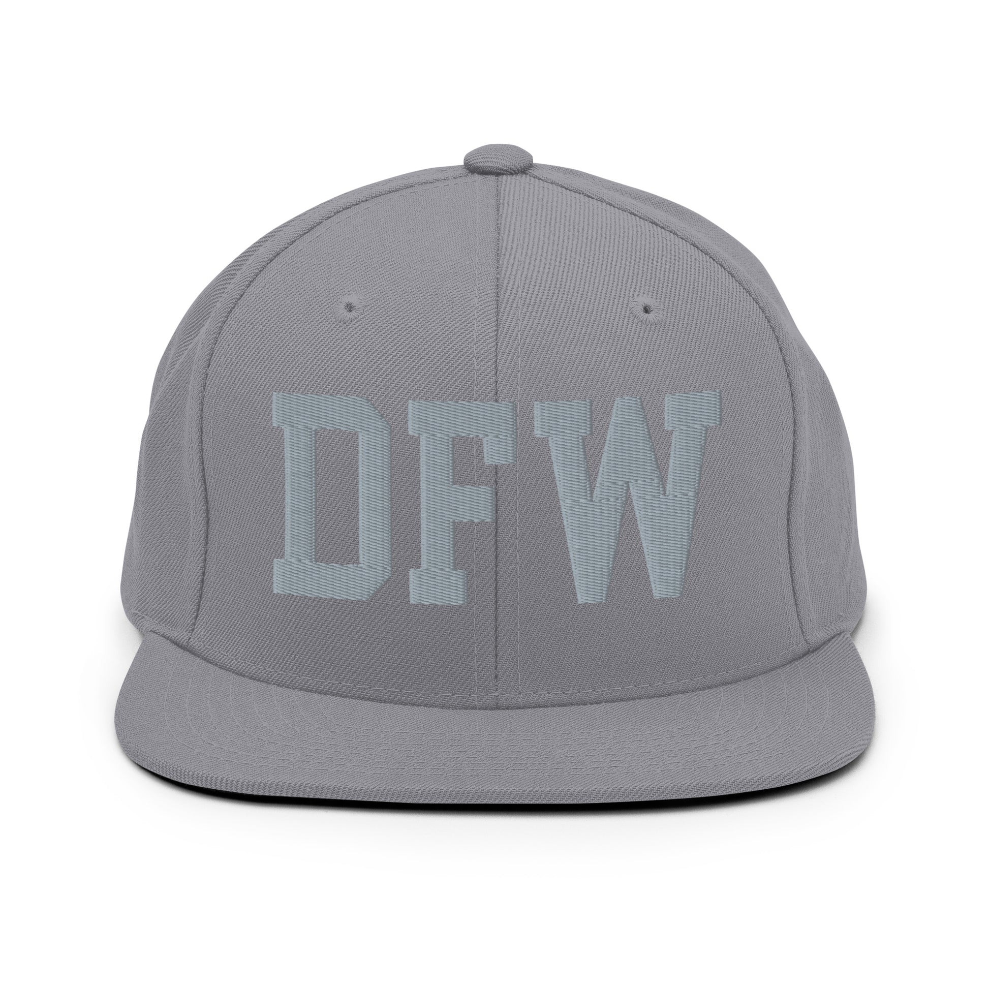 College-Style Classic Snapback Hat • Grey • DFW Dallas Souvenir • YHM Designs - Image 14
