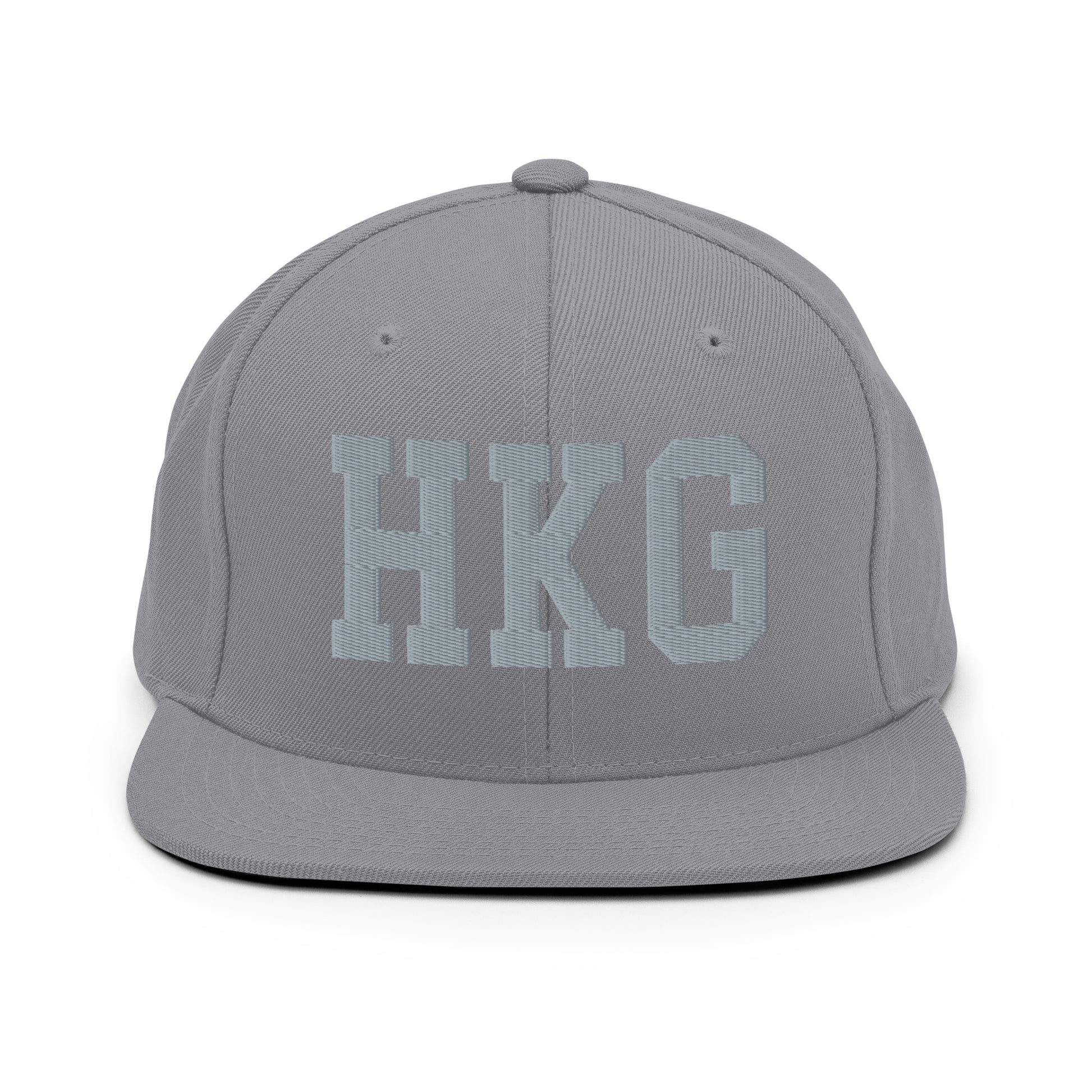 College-Style Classic Snapback Hat • Grey • HKG Hong Kong • YHM Designs - Image 14