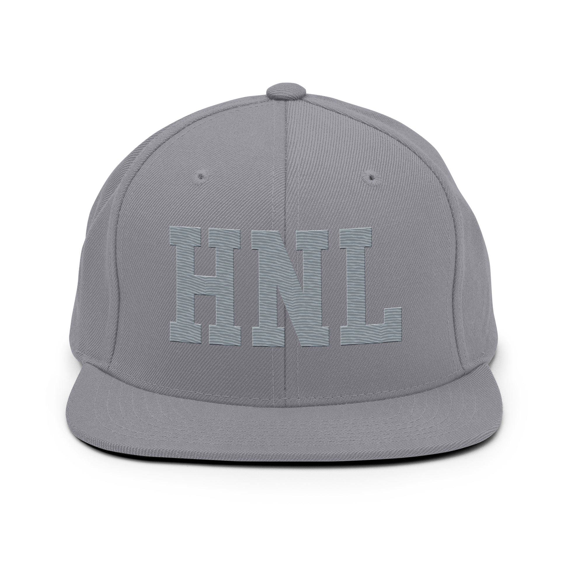 College-Style Classic Snapback Hat • Grey • HNL Honolulu Souvenir • YHM Designs - Image 14