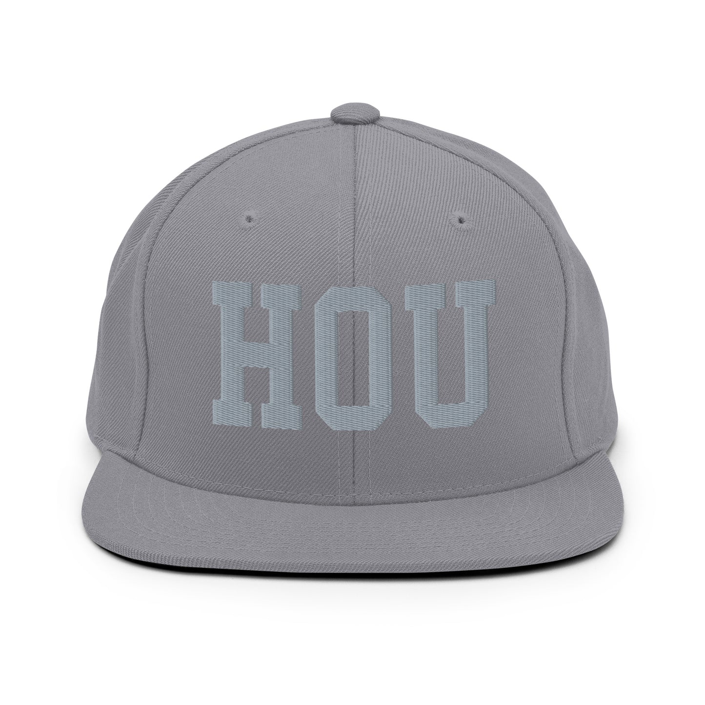 College-Style Classic Snapback Hat • Grey • HOU Houston Souvenir • YHM Designs - Image 14