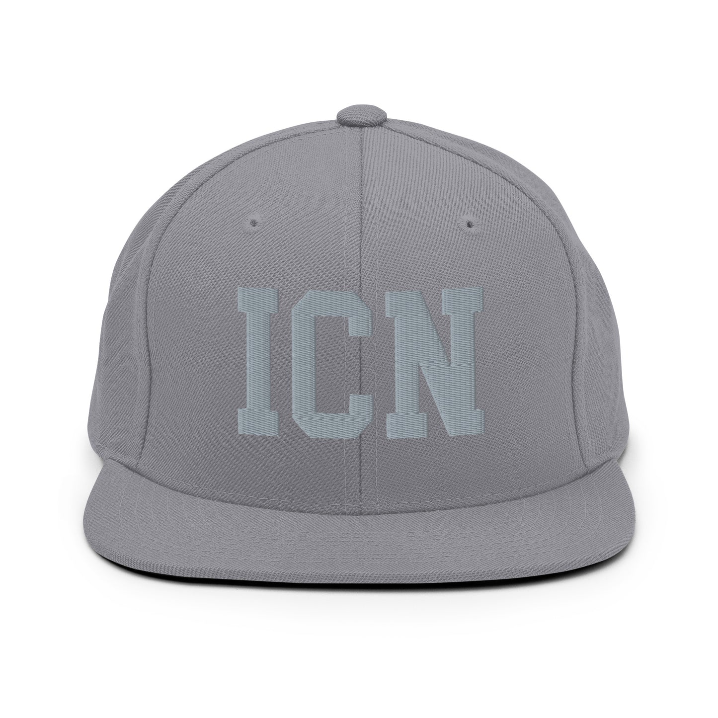 College-Style Classic Snapback Hat • Grey • ICN Seoul Souvenir • YHM Designs - Image 14