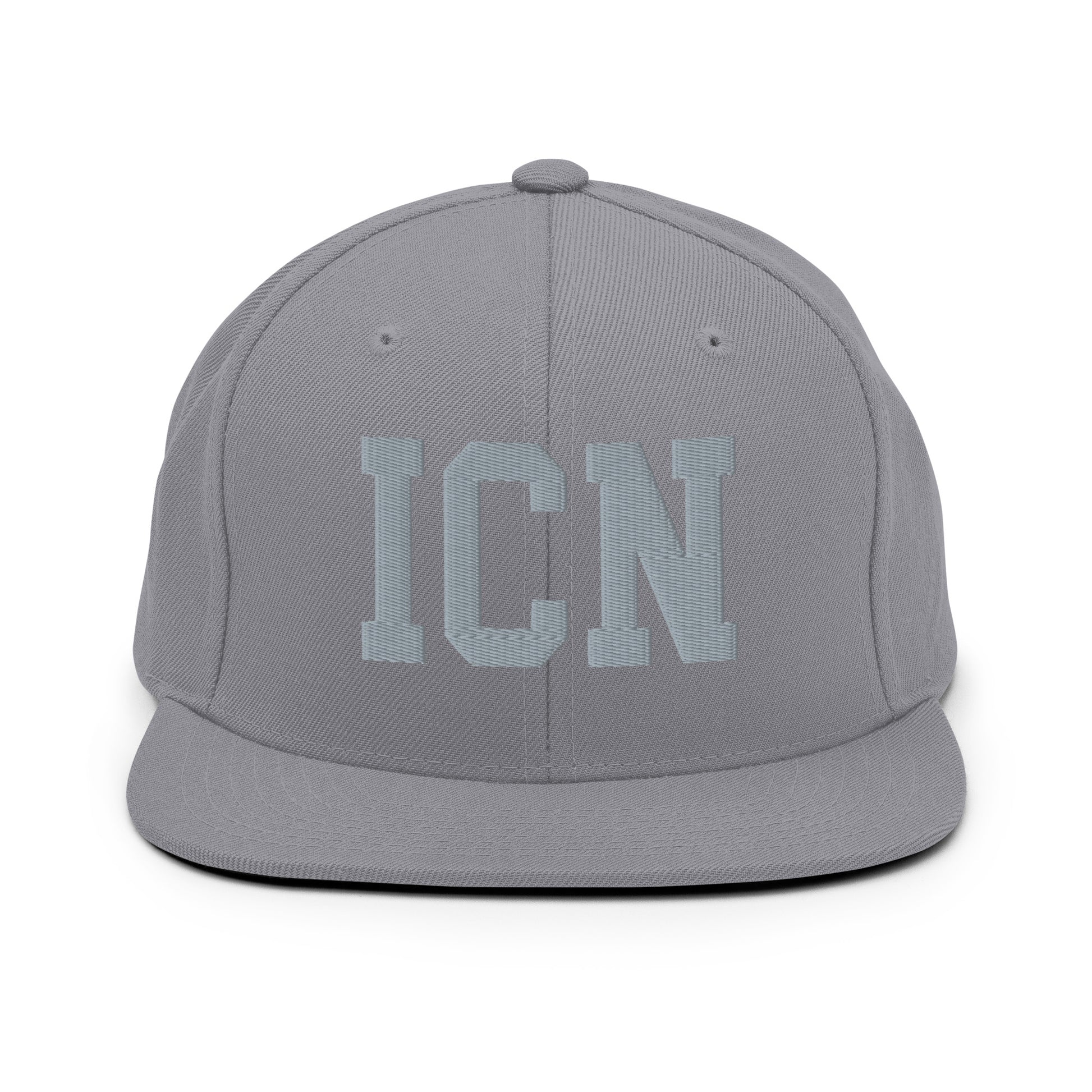College-Style Classic Snapback Hat • Grey • ICN Seoul Souvenir • YHM Designs - Image 14