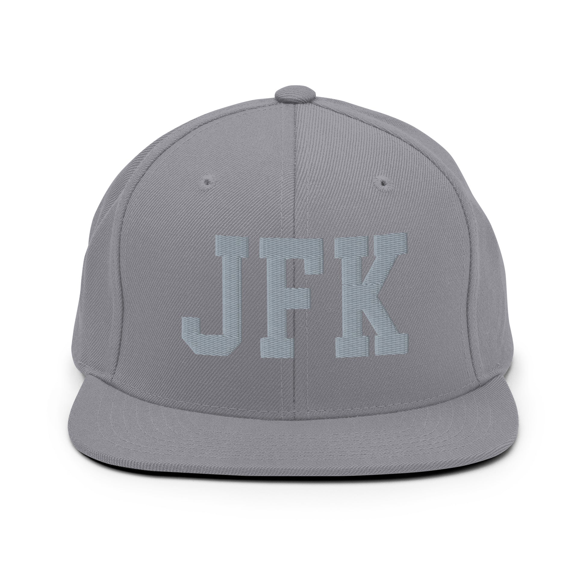 College-Style Classic Snapback Hat • Grey • JFK New York City Souvenir • YHM Designs - Image 14