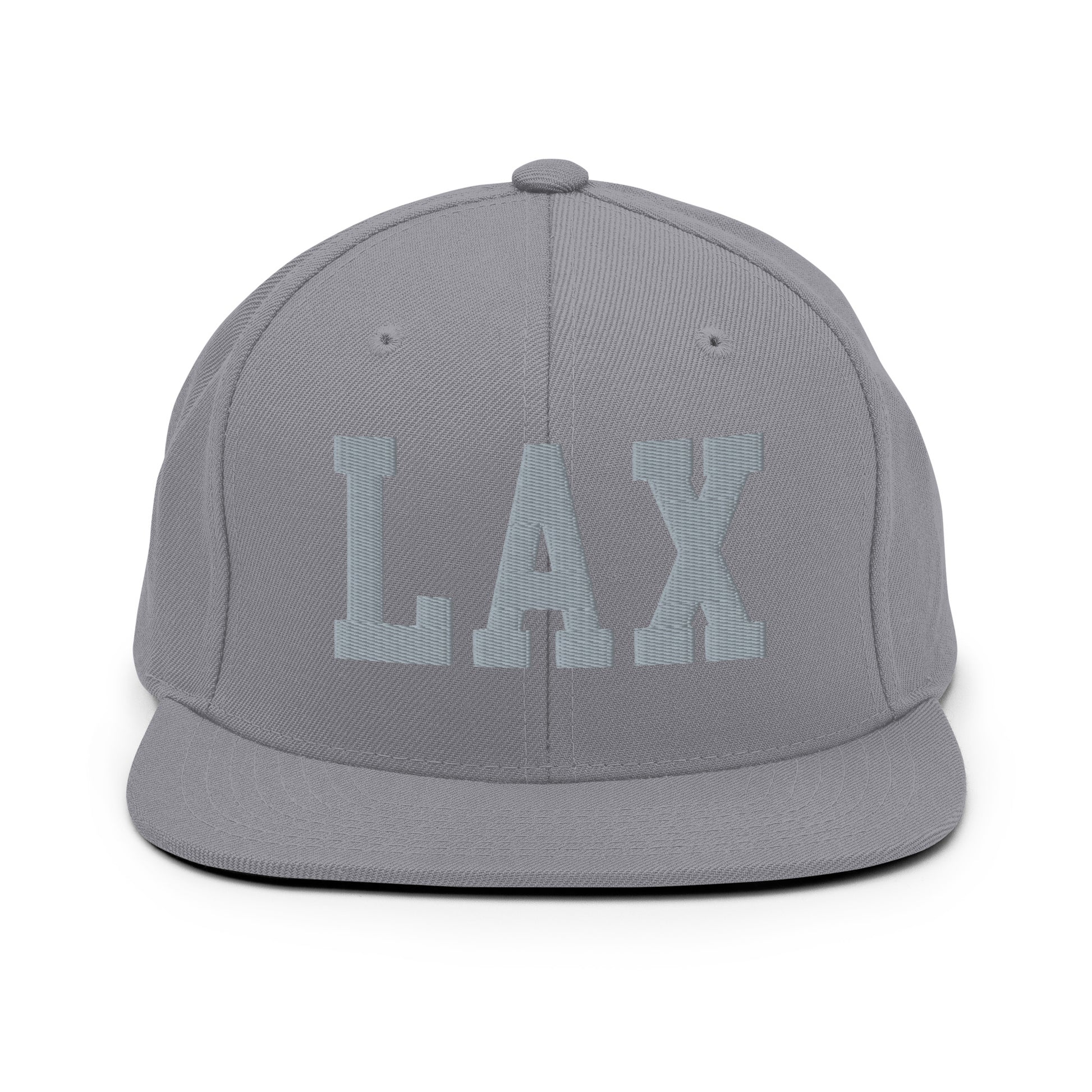 College-Style Classic Snapback Hat • Grey • LAX Los Angeles • YHM Designs - Image 14