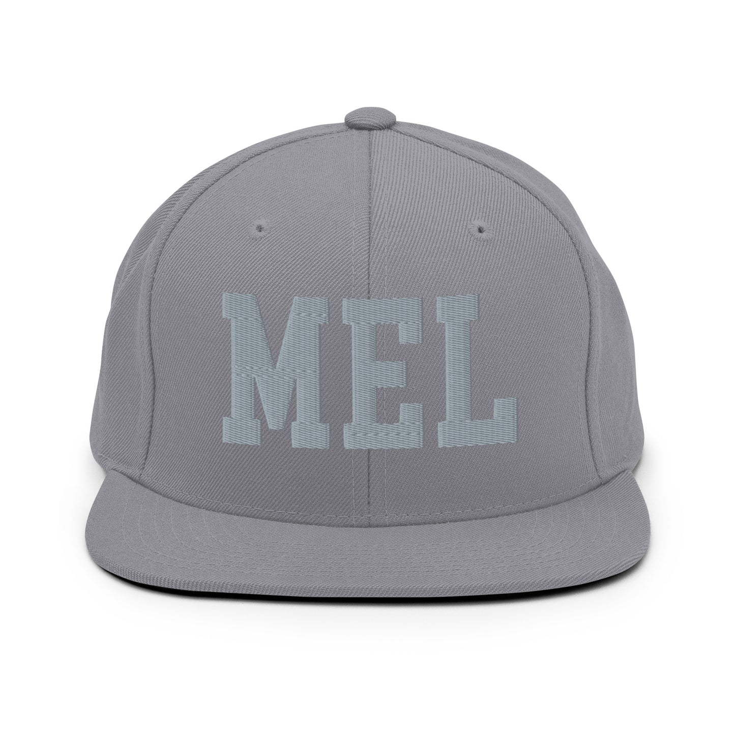 College-Style Classic Snapback Hat • Grey • MEL Melbourne Souvenir • YHM Designs - Image 14