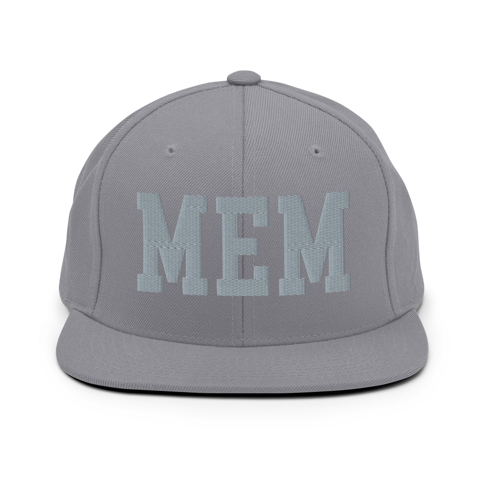 College-Style Classic Snapback Hat • Grey • MEM Memphis • YHM Designs - Image 14