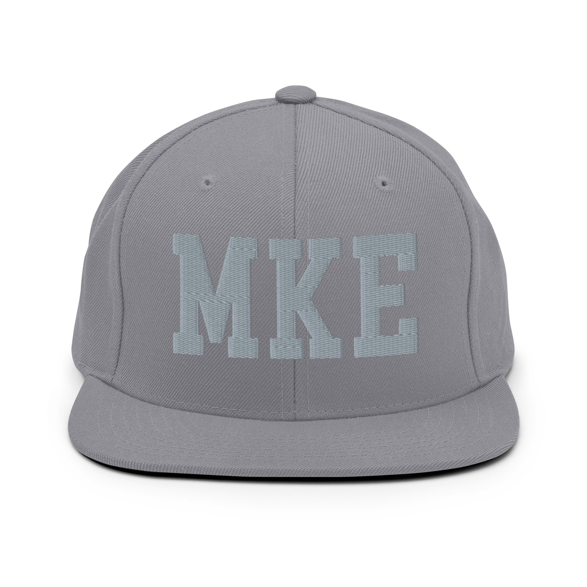 College-Style Classic Snapback Hat • Grey • MKE Milwaukee Souvenir • YHM Designs - Image 14