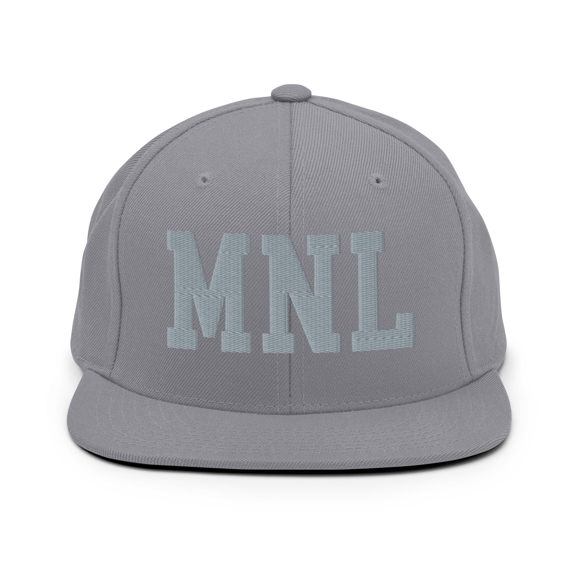 College-Style Classic Snapback Hat • Grey • MNL Manila Souvenir • YHM Designs - Image 14