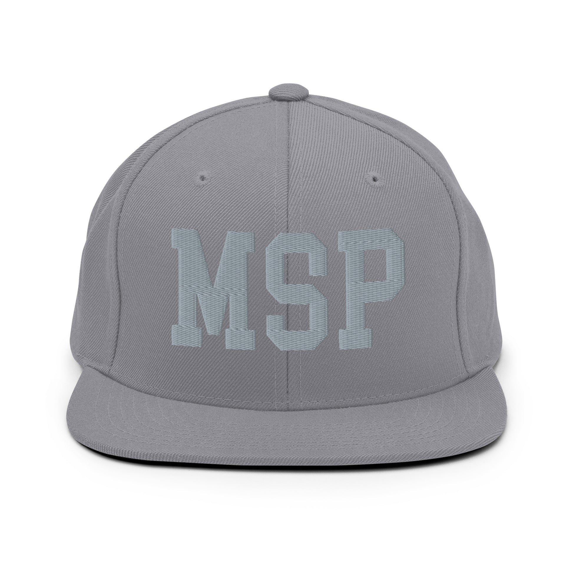 College-Style Classic Snapback Hat • Grey • MSP Minneapolis Souvenir • YHM Designs - Image 14