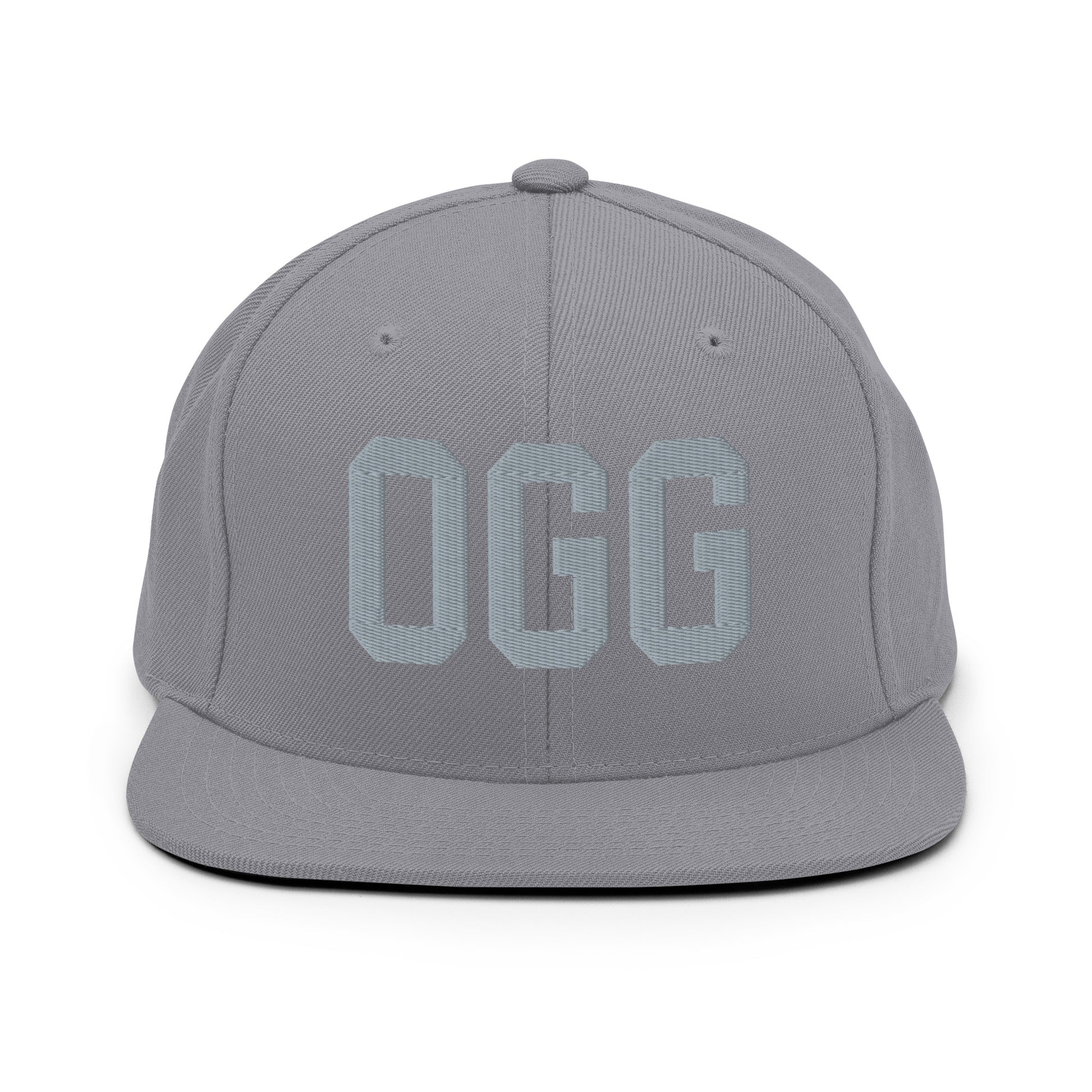 College-Style Classic Snapback Hat • Grey • OGG Maui Souvenir • YHM Designs - Image 14