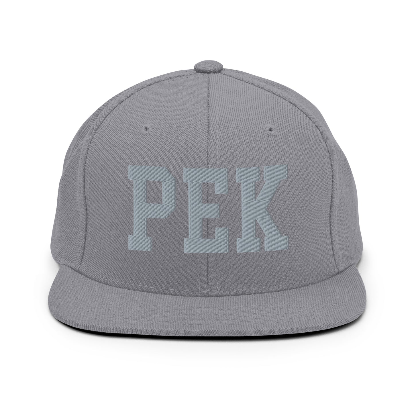 College-Style Classic Snapback Hat • Grey • PEK Beijing • YHM Designs - Image 14