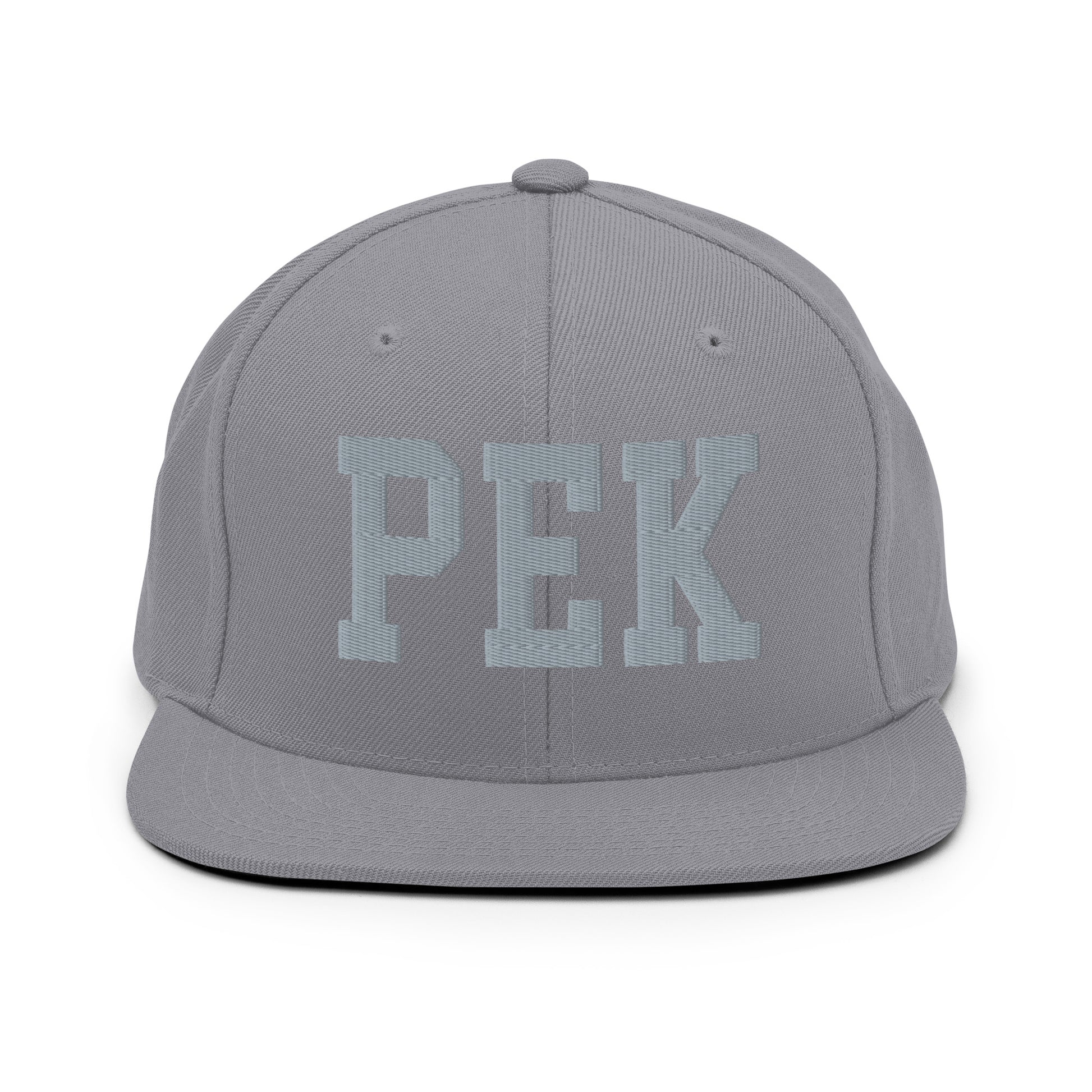 College-Style Classic Snapback Hat • Grey • PEK Beijing • YHM Designs - Image 14