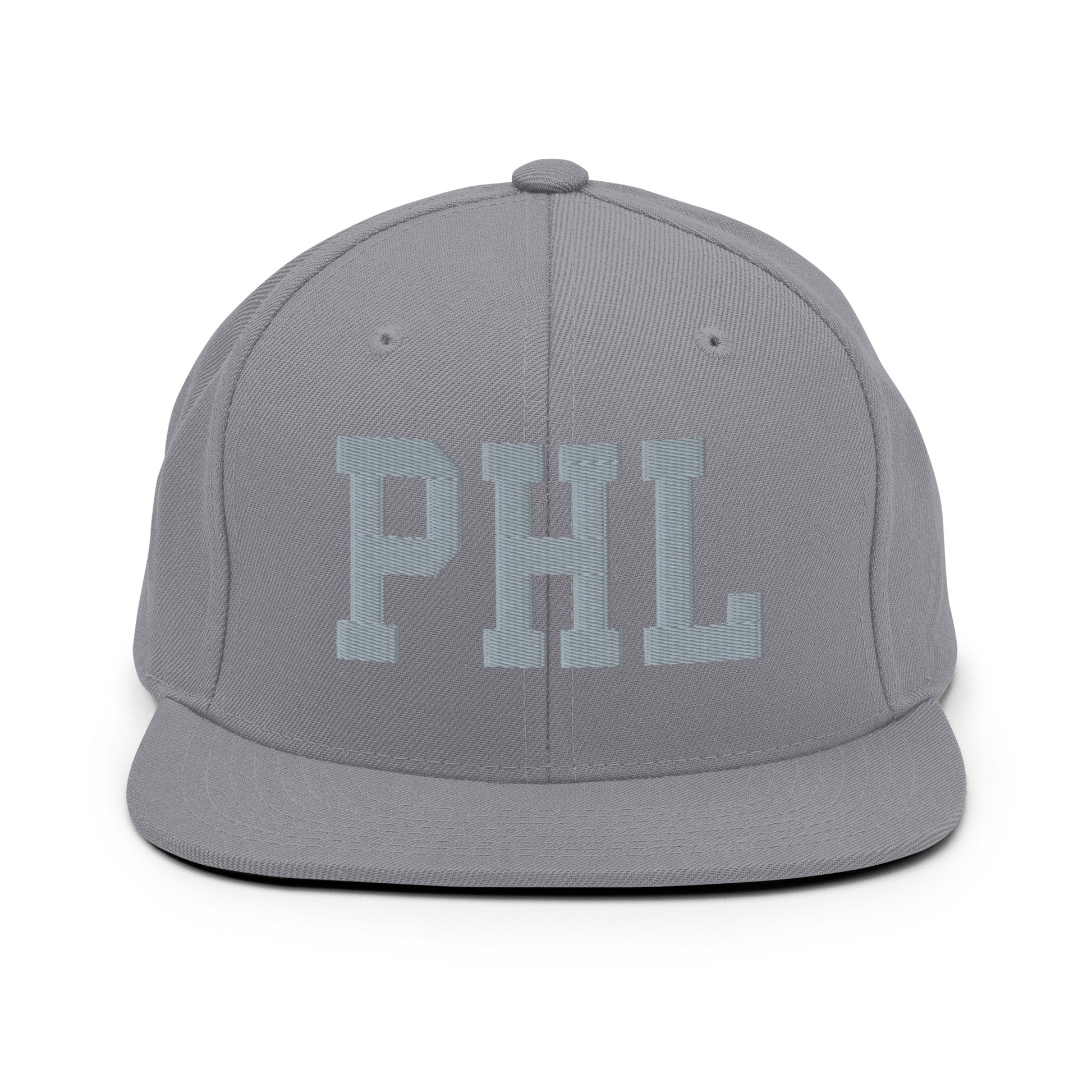 College-Style Classic Snapback Hat • Grey • PHL Philadelphia Souvenir • YHM Designs - Image 14