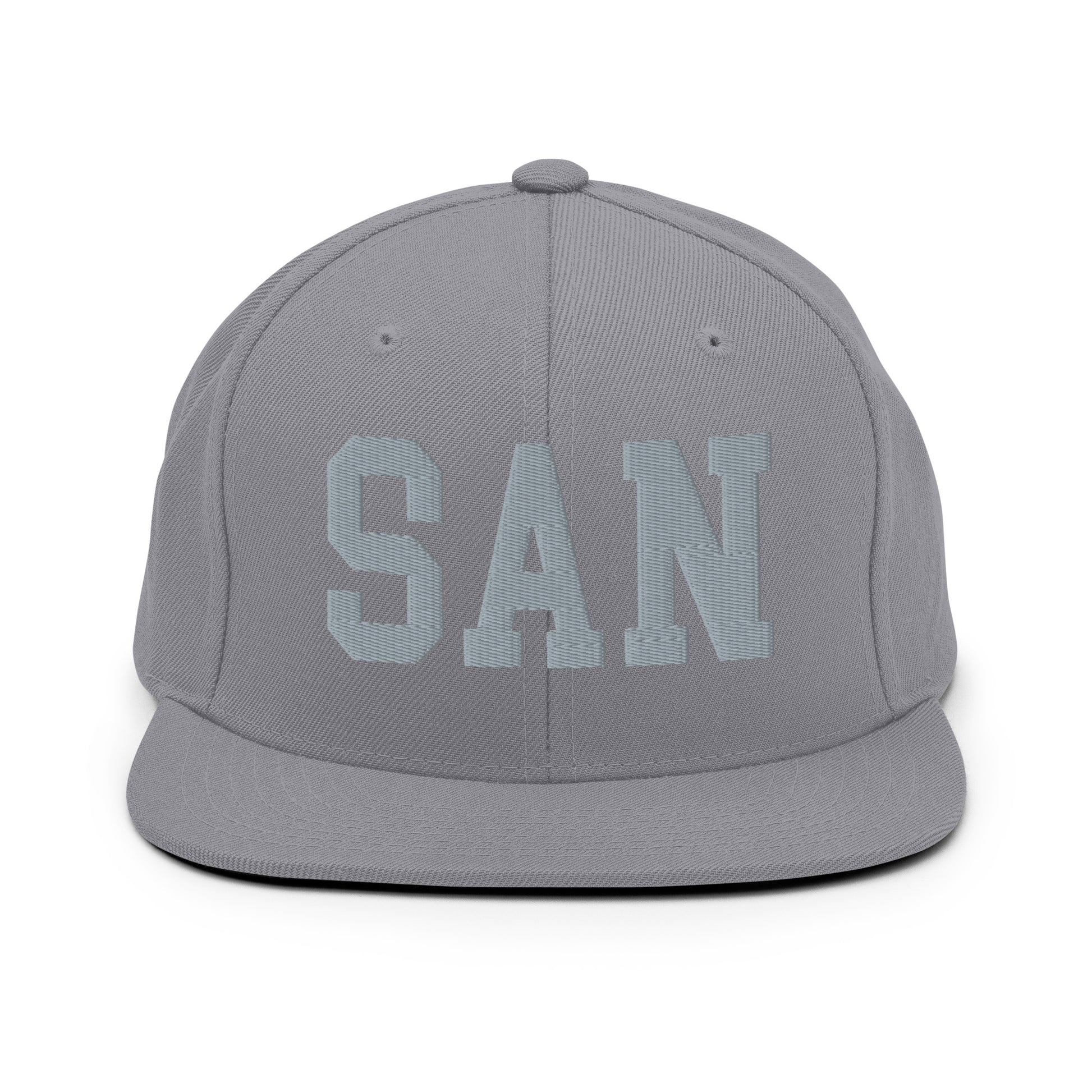 College-Style Classic Snapback Hat • Grey • SAN San Diego • YHM Designs - Image 14