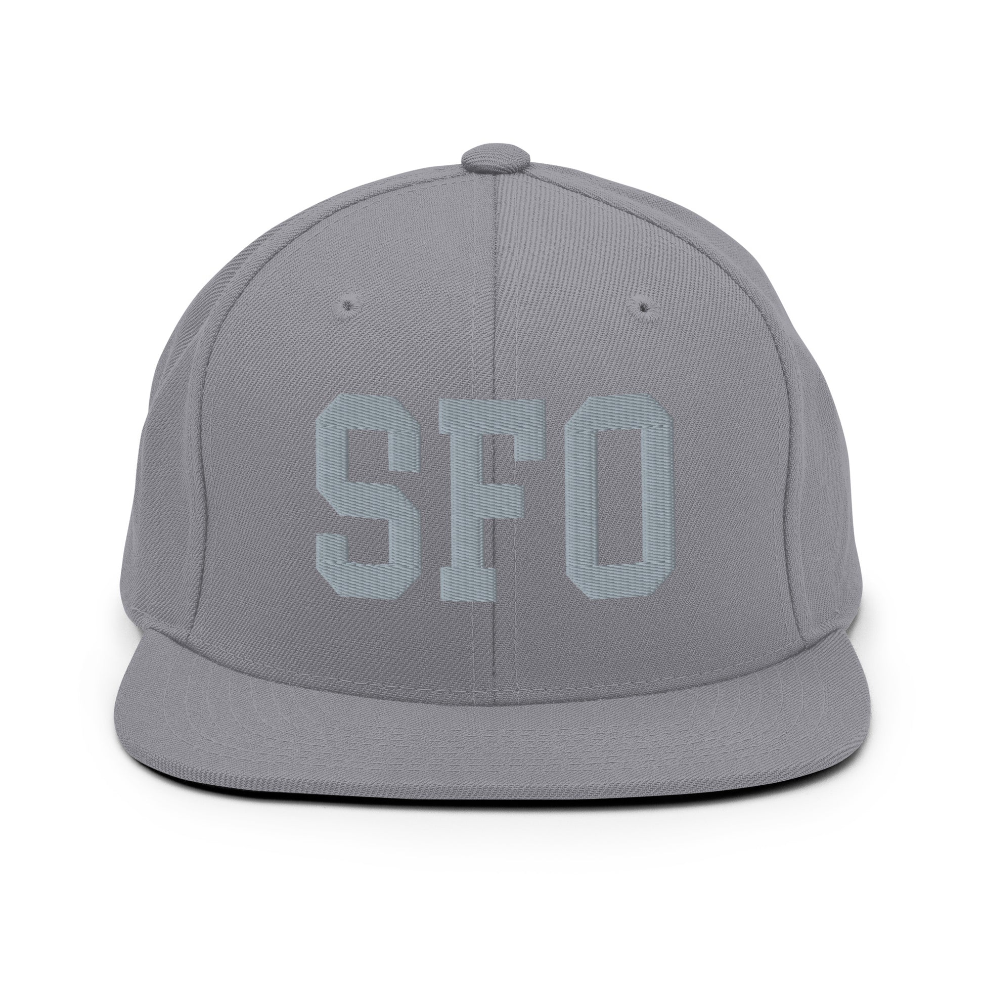 College-Style Classic Snapback Hat • Grey • SFO San Francisco • YHM Designs - Image 14