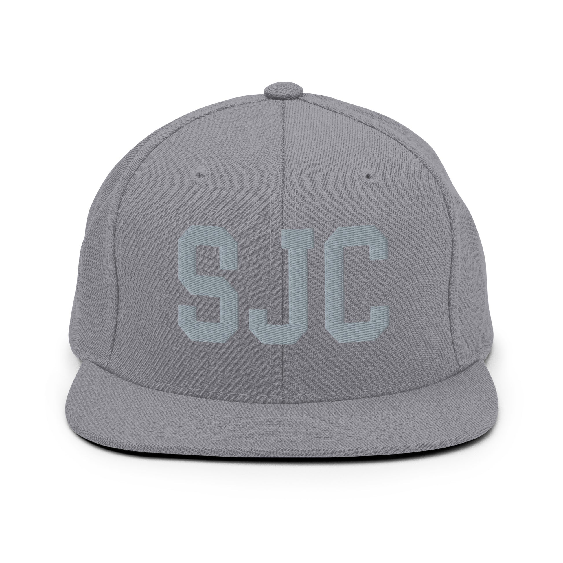 College-Style Classic Snapback Hat • Grey • SJC San Jose • YHM Designs - Image 14
