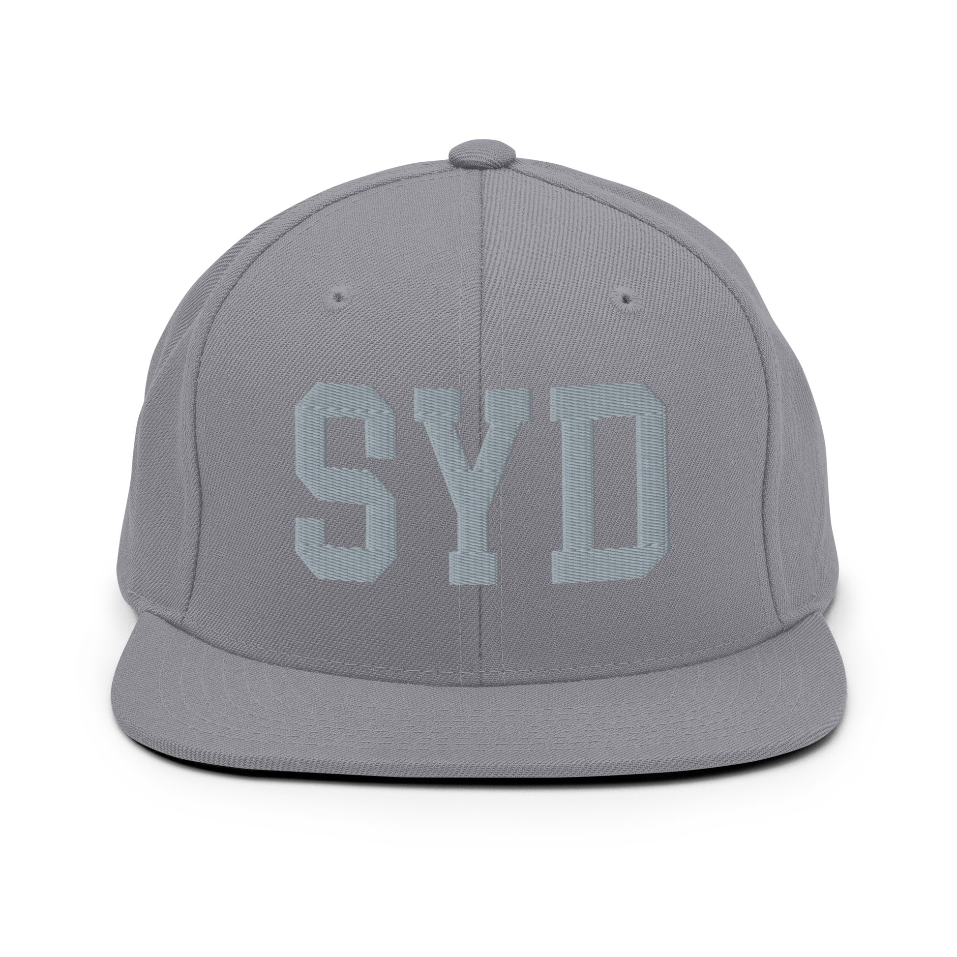College-Style Classic Snapback Hat • Grey • SYD Sydney Souvenir • YHM Designs - Image 14